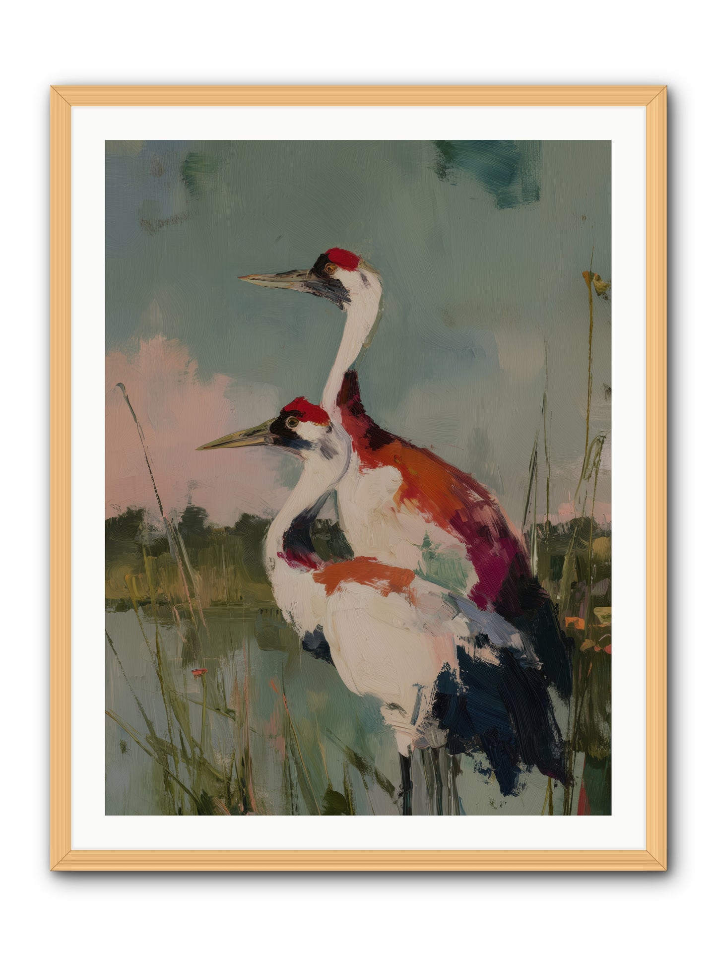 Wetland Wanderers -- Framed Print - Natural 30x40