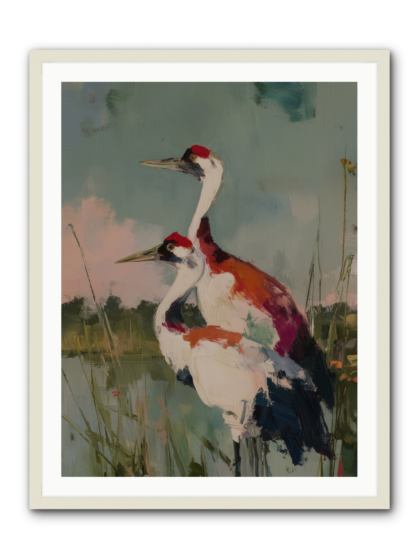 Wetland Wanderers -- Framed Print - White 30x40