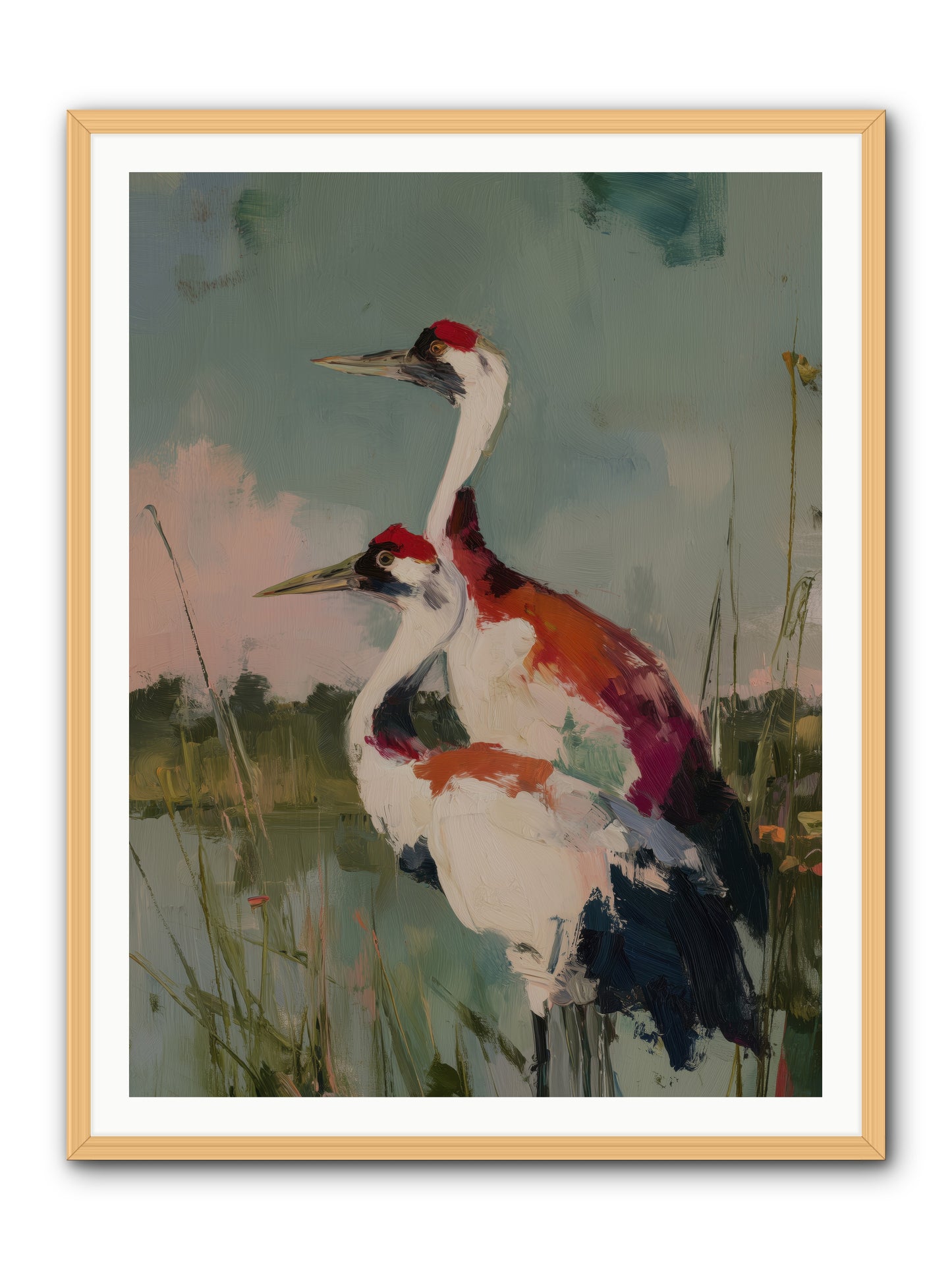 Wetland Wanderers -- Framed Print - Natural 36x48