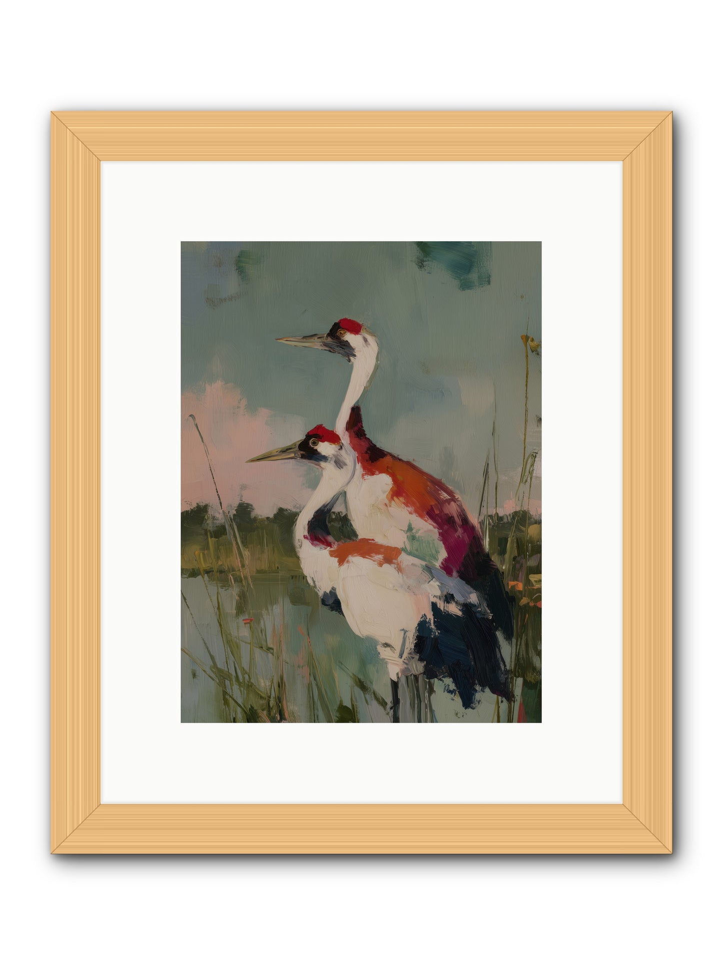 Wetland Wanderers -- Framed Print - Natural 9x12