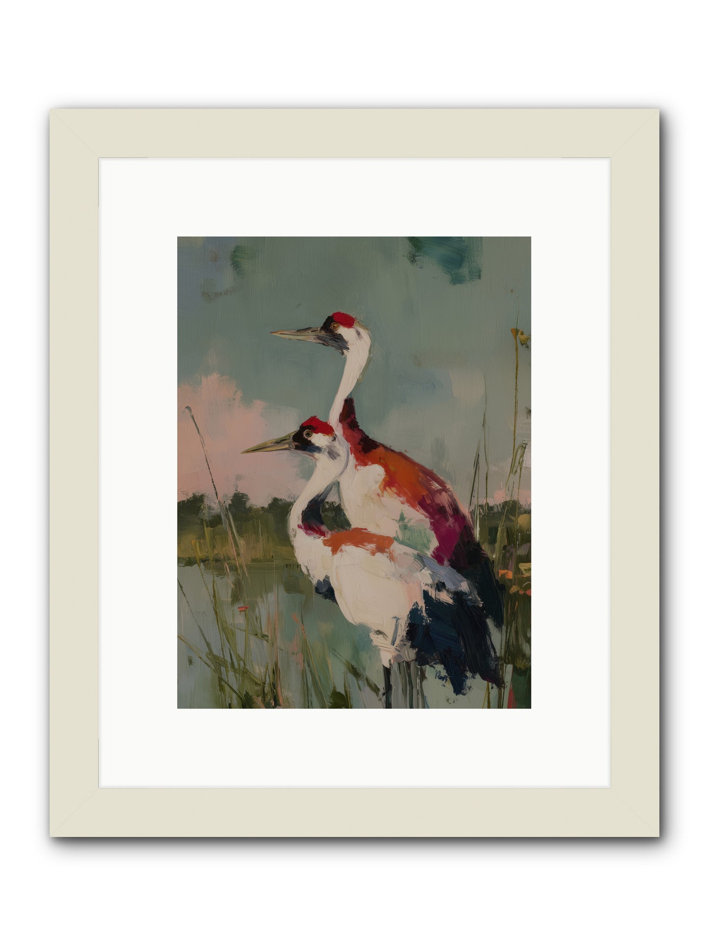 Wetland Wanderers -- Framed Print - White 9x12