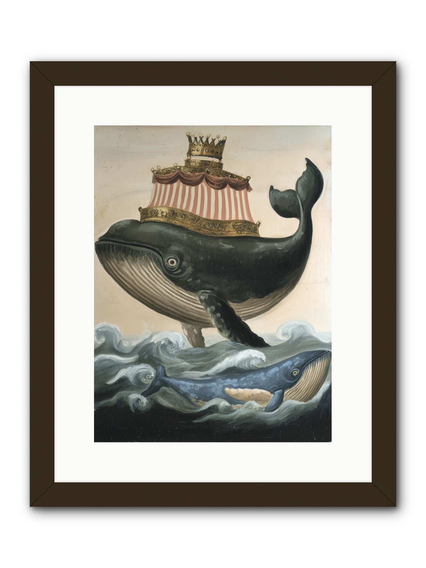 Whale King -- Framed Print - Black 12x16