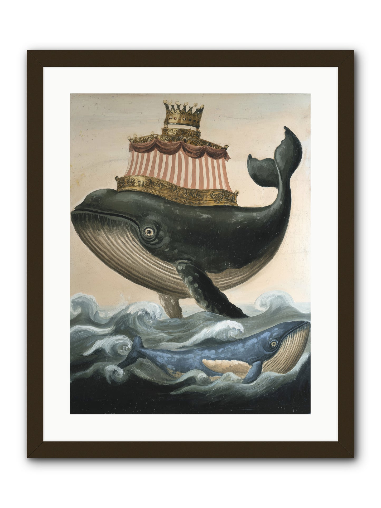 Whale King -- Framed Print - Black 18x24