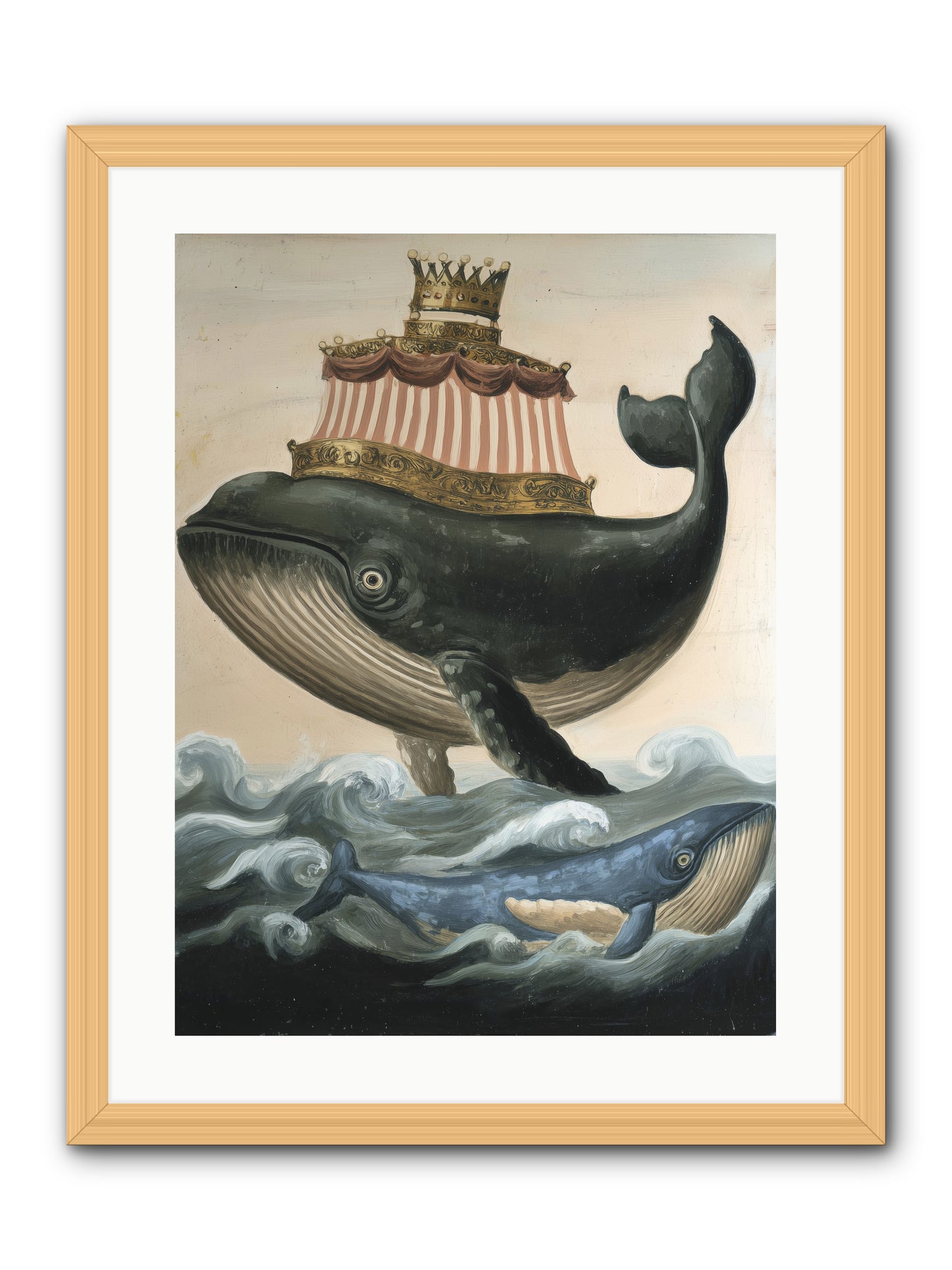 Whale King -- Framed Print - Natural 18x24