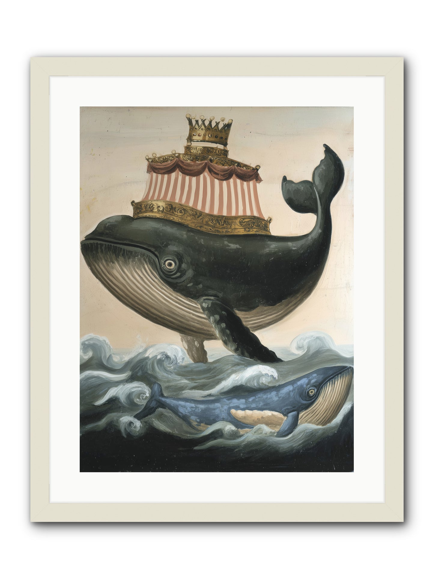 Whale King -- Framed Print - White 18x24
