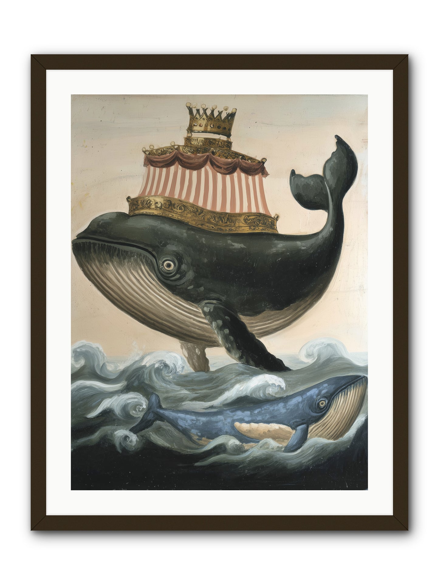 Whale King -- Framed Print - Black 24x32