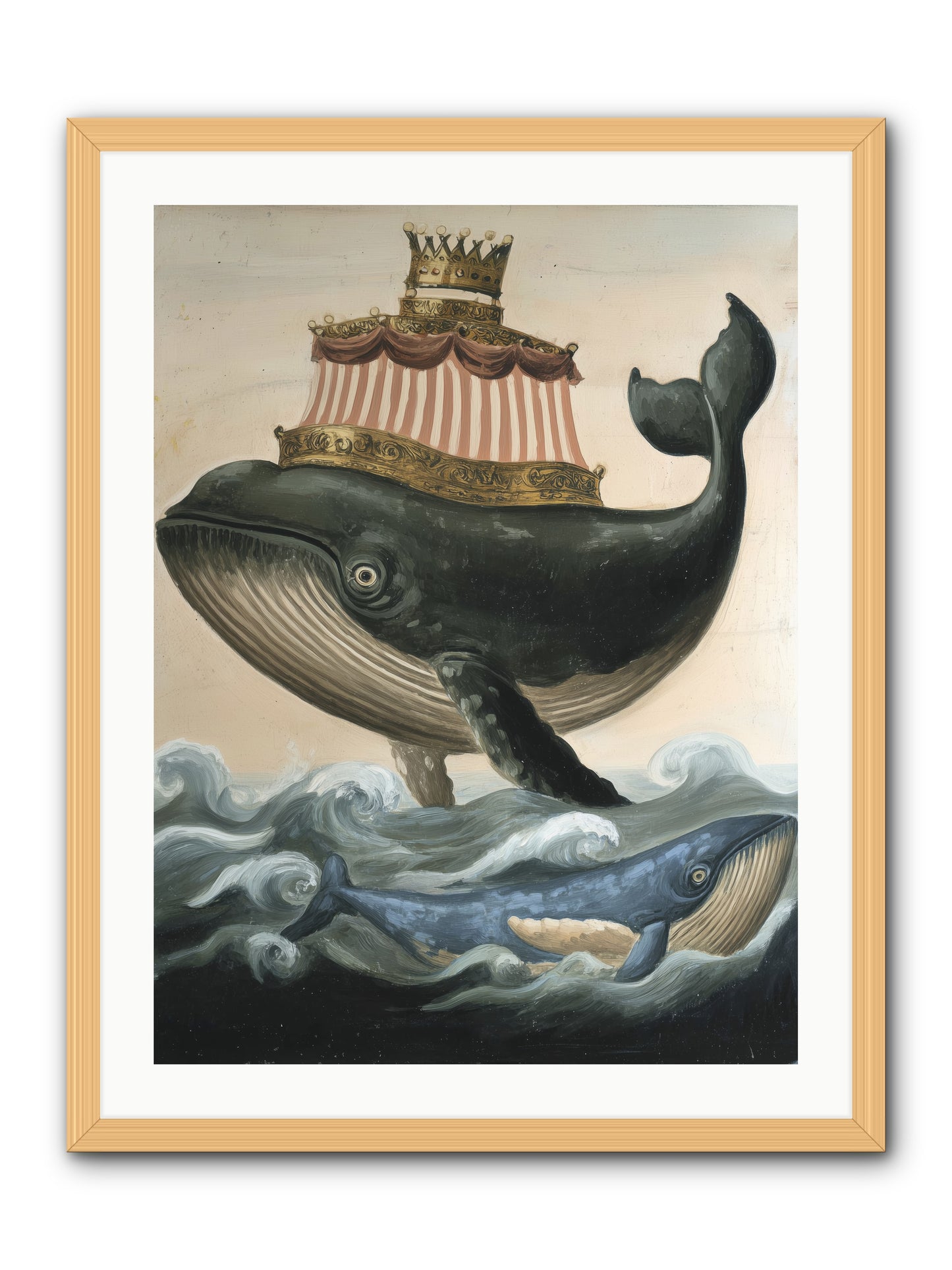 Whale King -- Framed Print - Natural 24x32