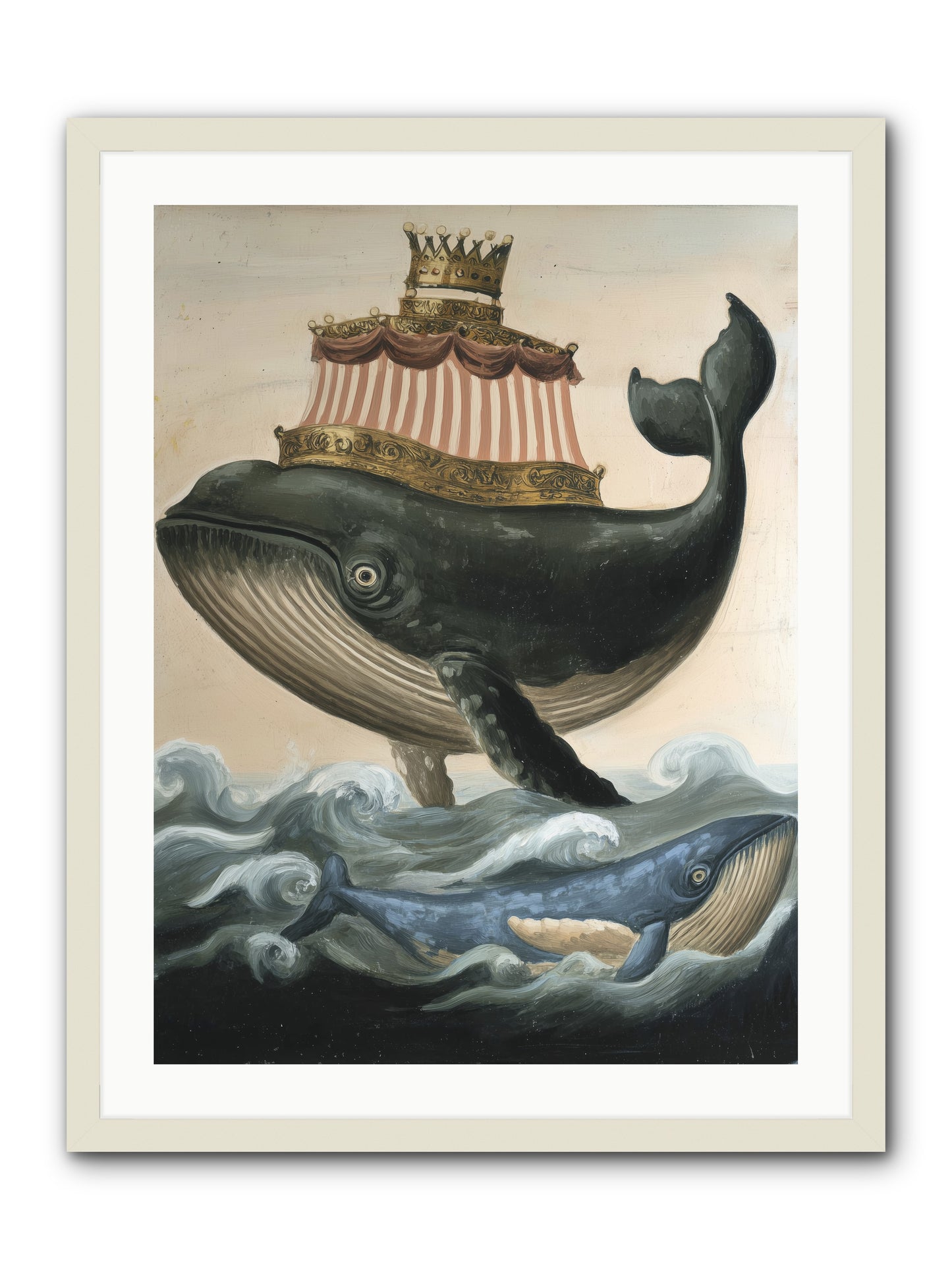 Whale King -- Framed Print - White 24x32