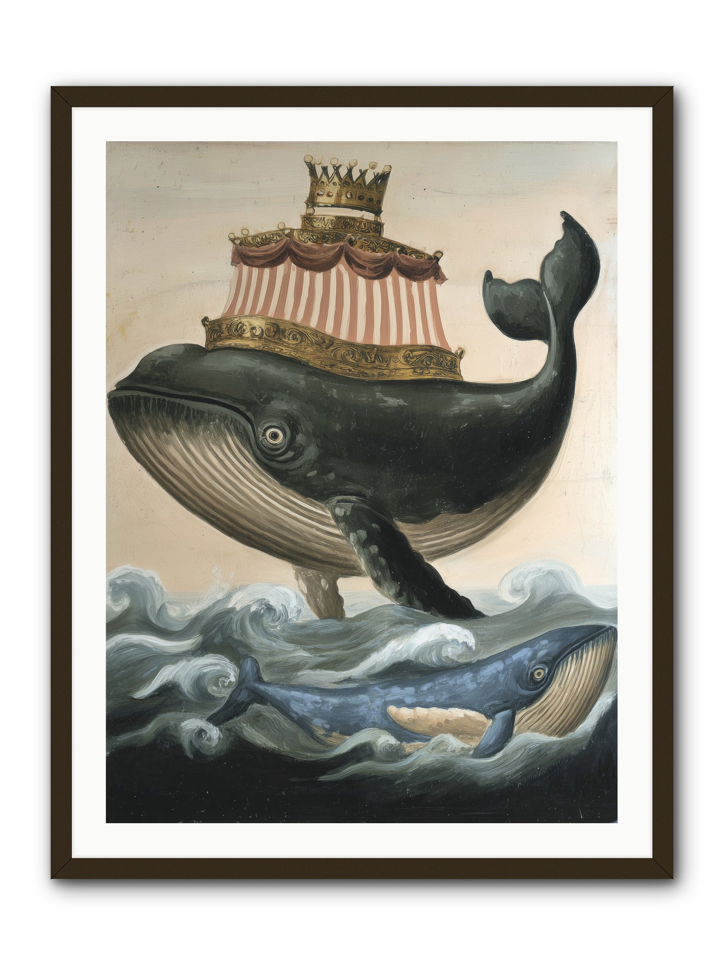Whale King -- Framed Print - Black 30x40