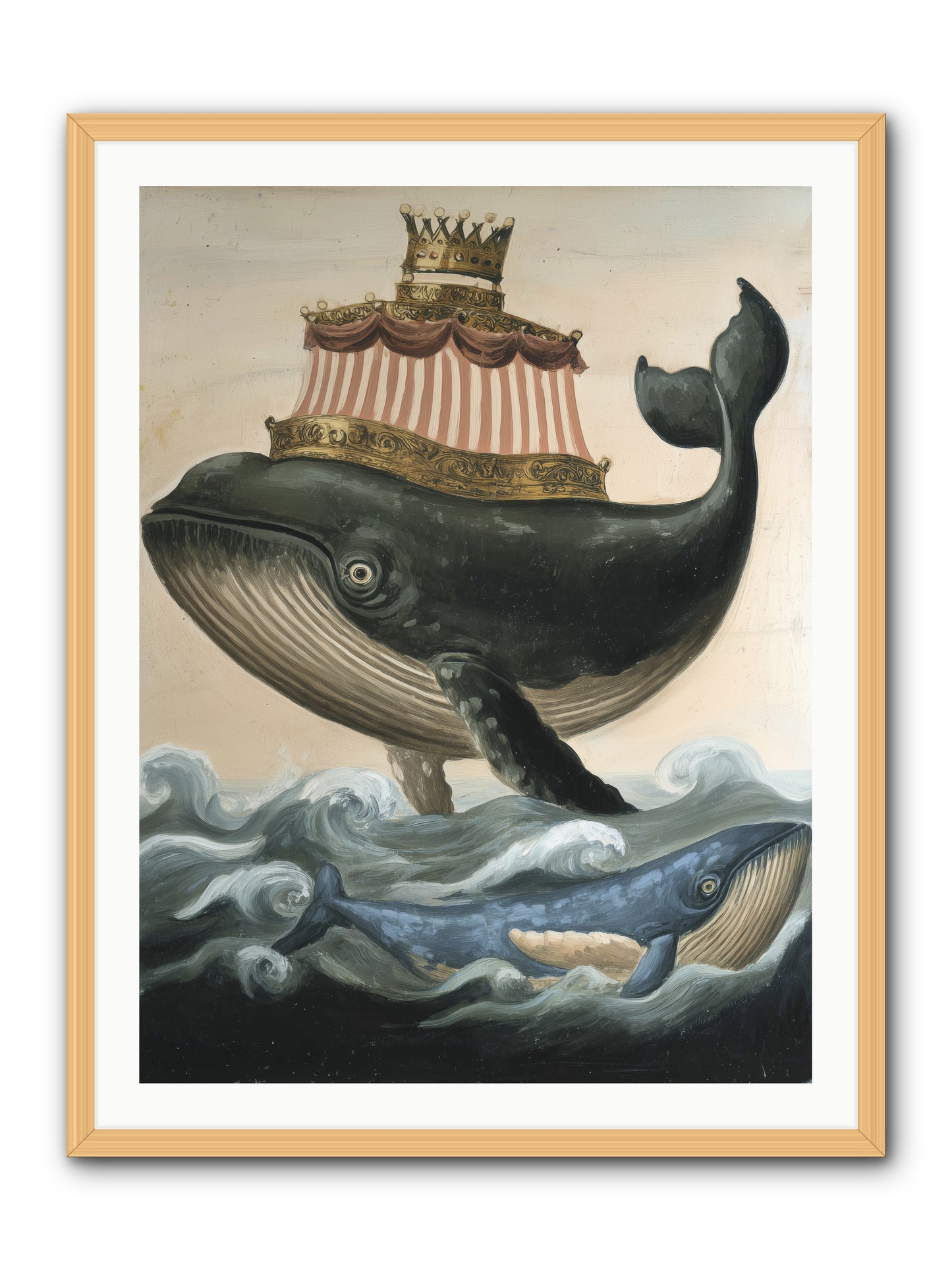 Whale King -- Framed Print - Natural 30x40