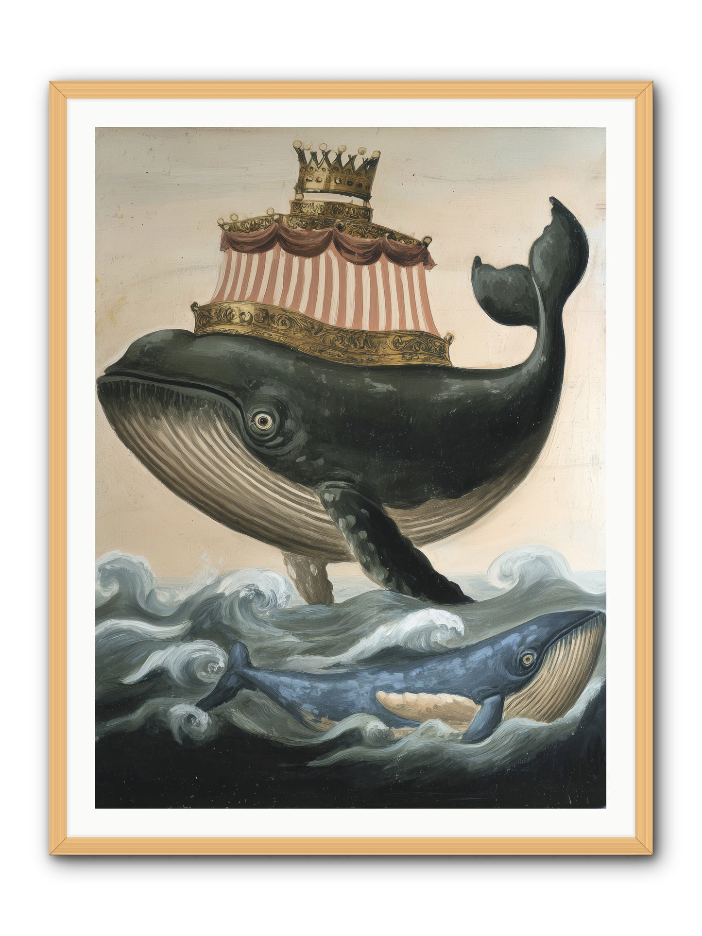 Whale King -- Framed Print - Natural 36x48