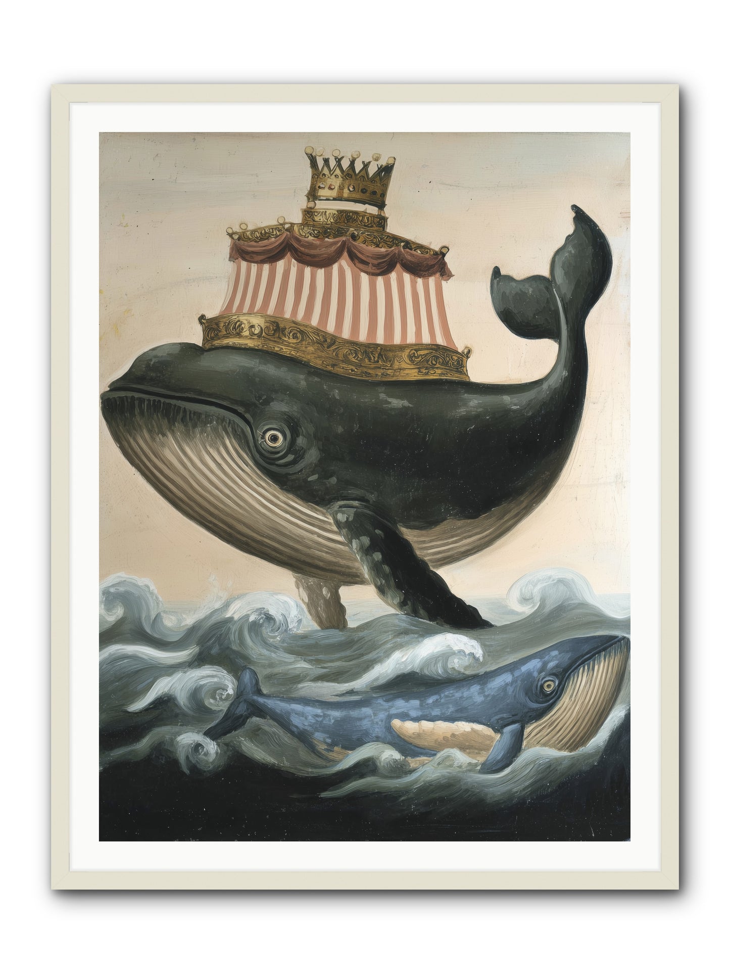 Whale King -- Framed Print - White 36x48