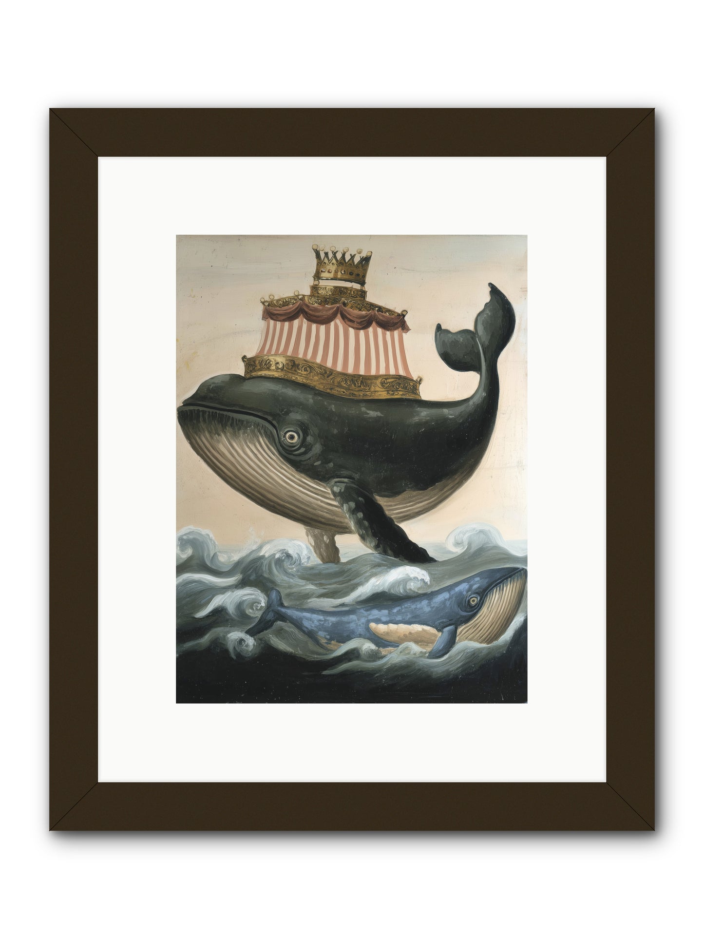 Whale King -- Framed Print - Black 9x12