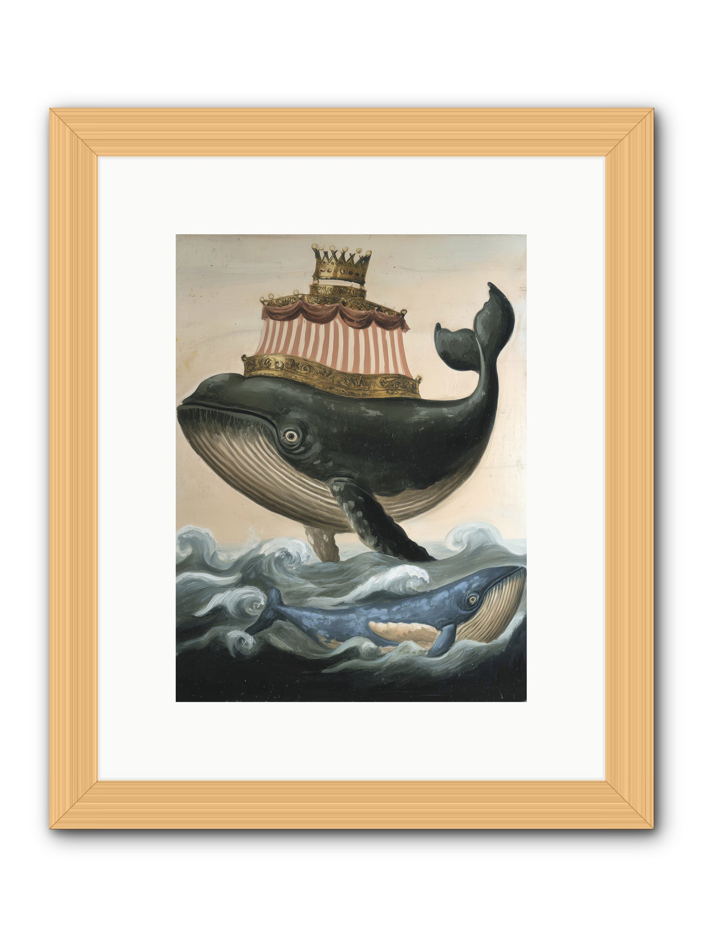 Whale King -- Framed Print - Natural 9x12