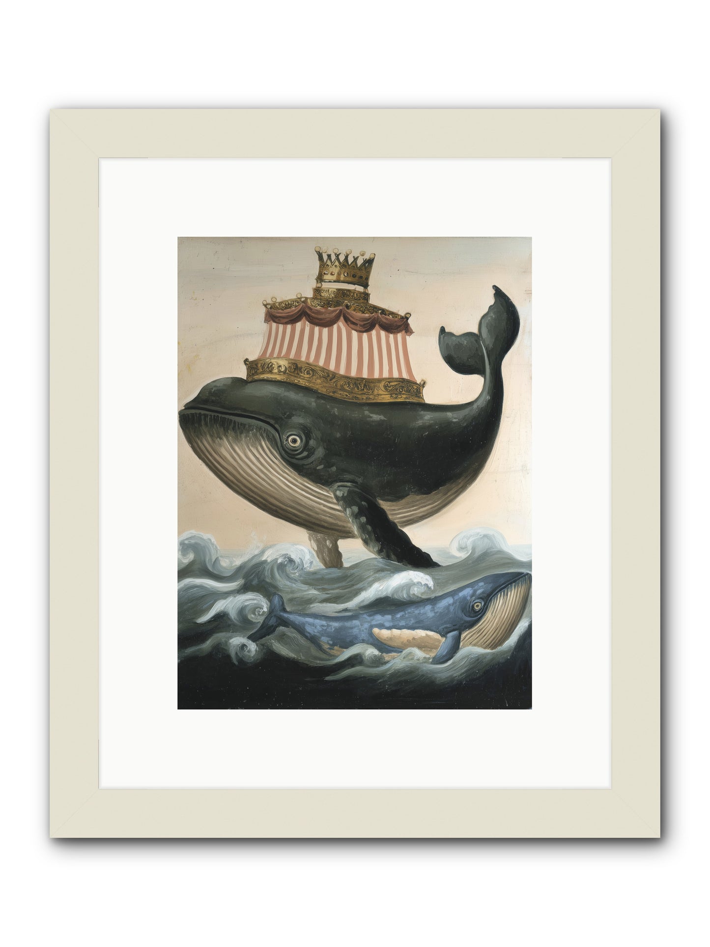 Whale King -- Framed Print - White 9x12