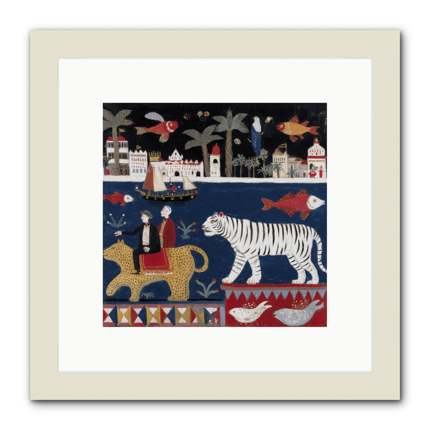 When Dreams Wore Stripes -- Framed Print - White 10x10