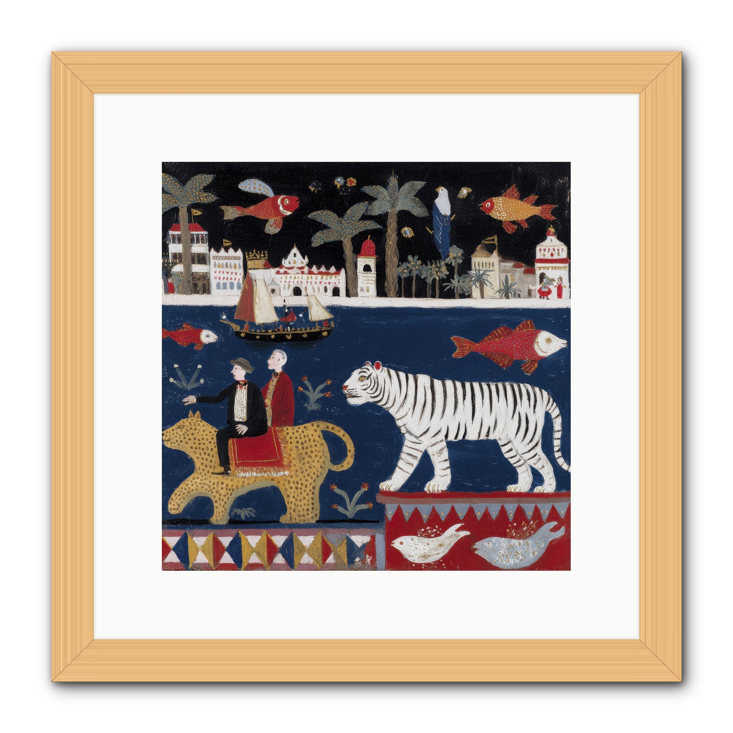 When Dreams Wore Stripes -- Framed Print - Natural 12x12