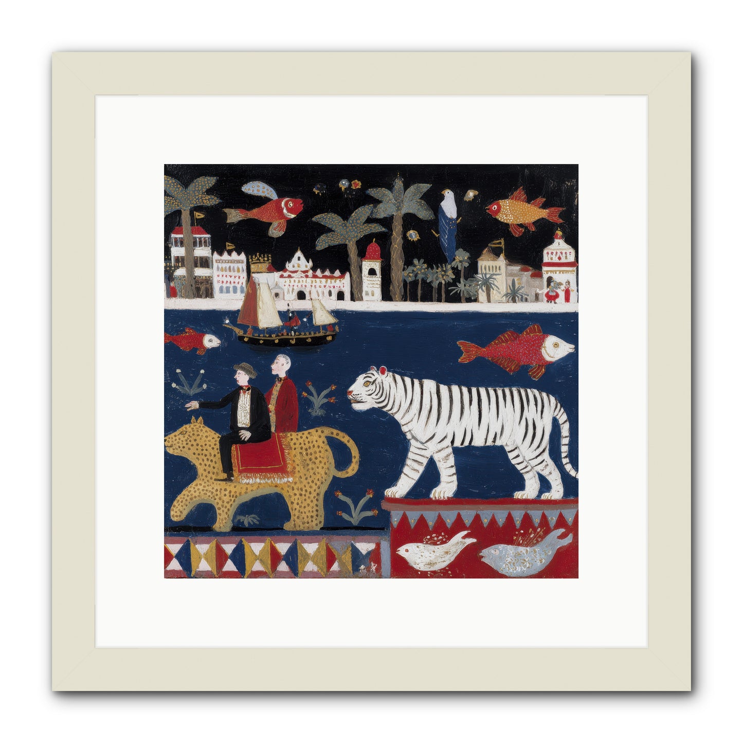 When Dreams Wore Stripes -- Framed Print - White 12x12