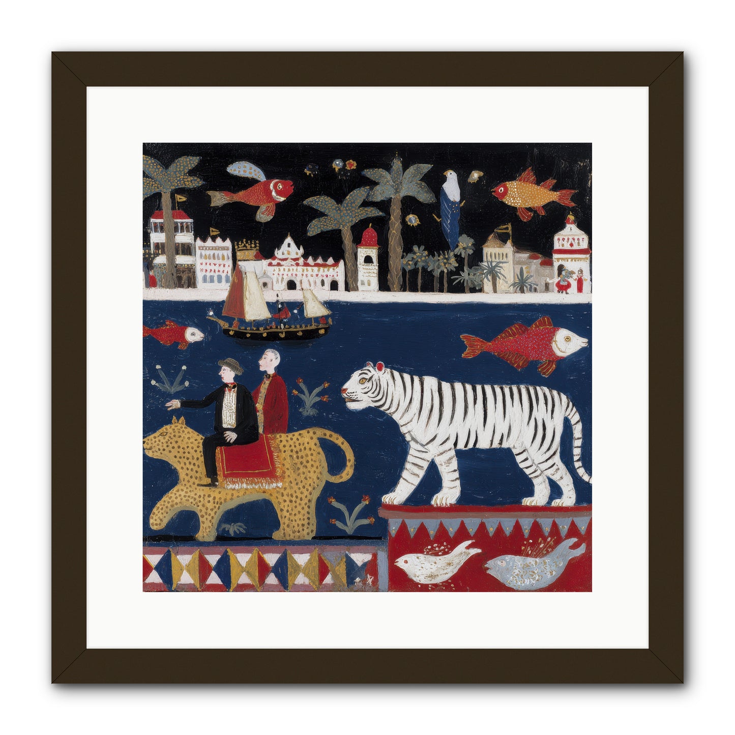 When Dreams Wore Stripes -- Framed Print - Black 16x16