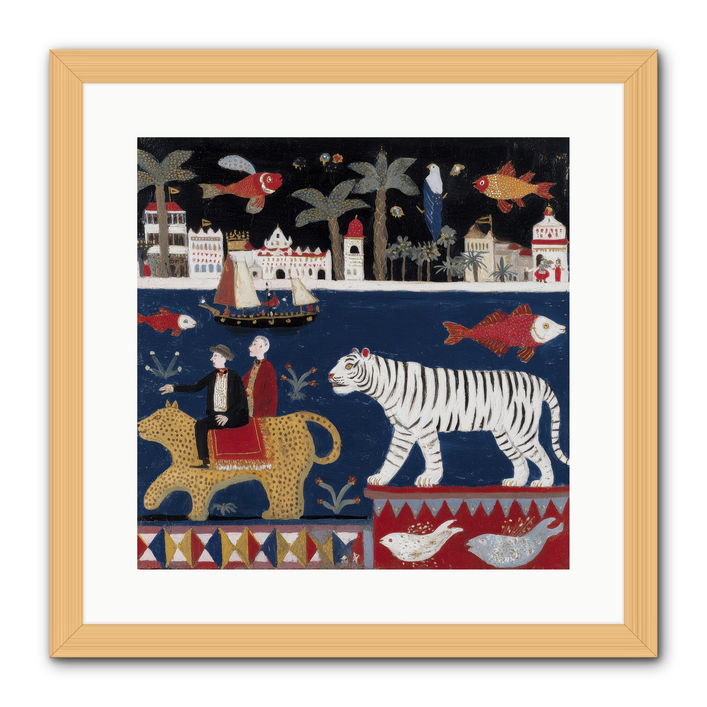 When Dreams Wore Stripes -- Framed Print - Natural 16x16