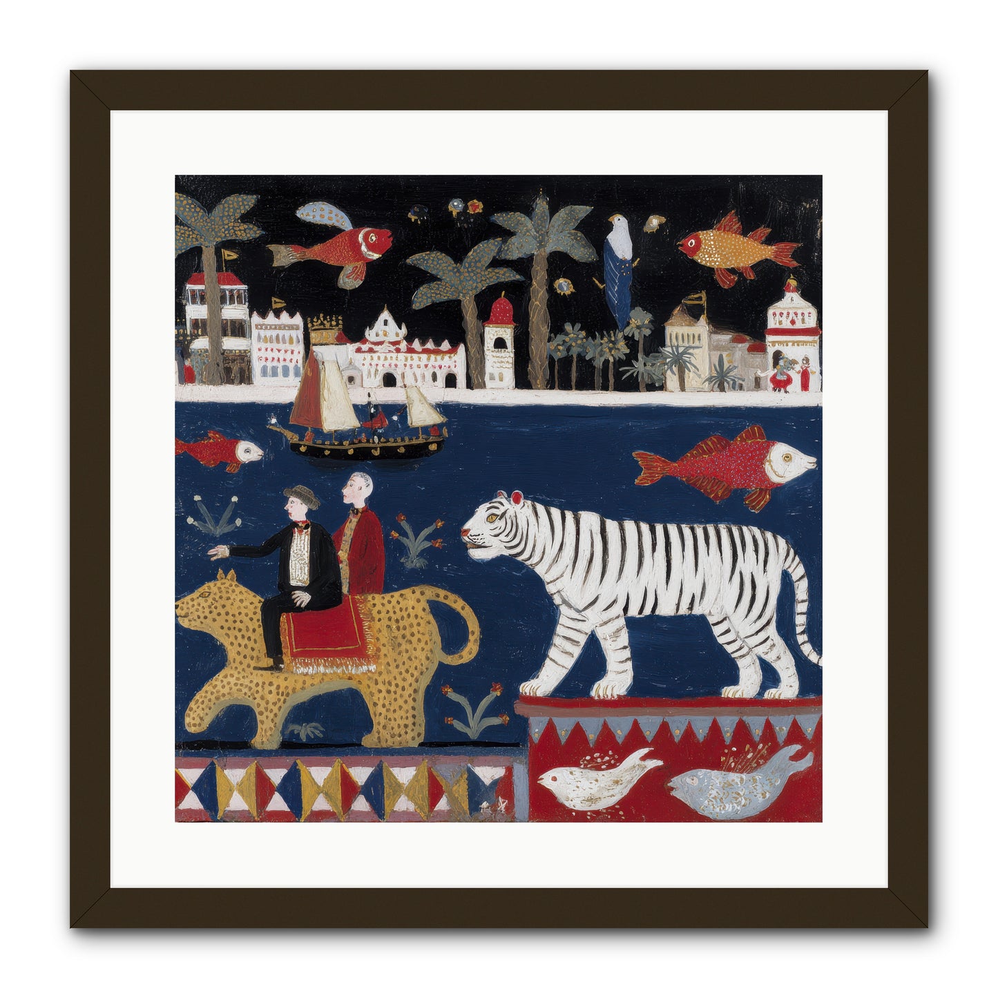 When Dreams Wore Stripes -- Framed Print - Black 20x20