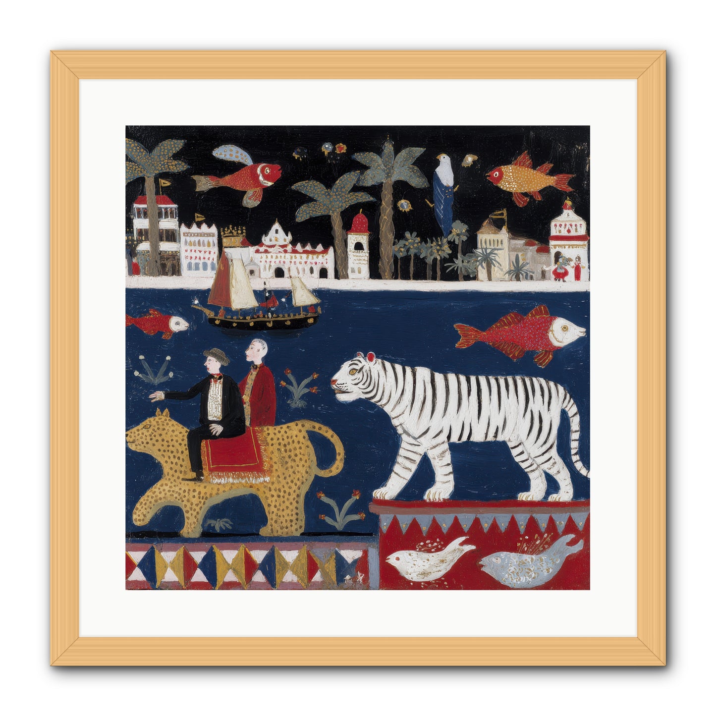 When Dreams Wore Stripes -- Framed Print - Natural 20x20