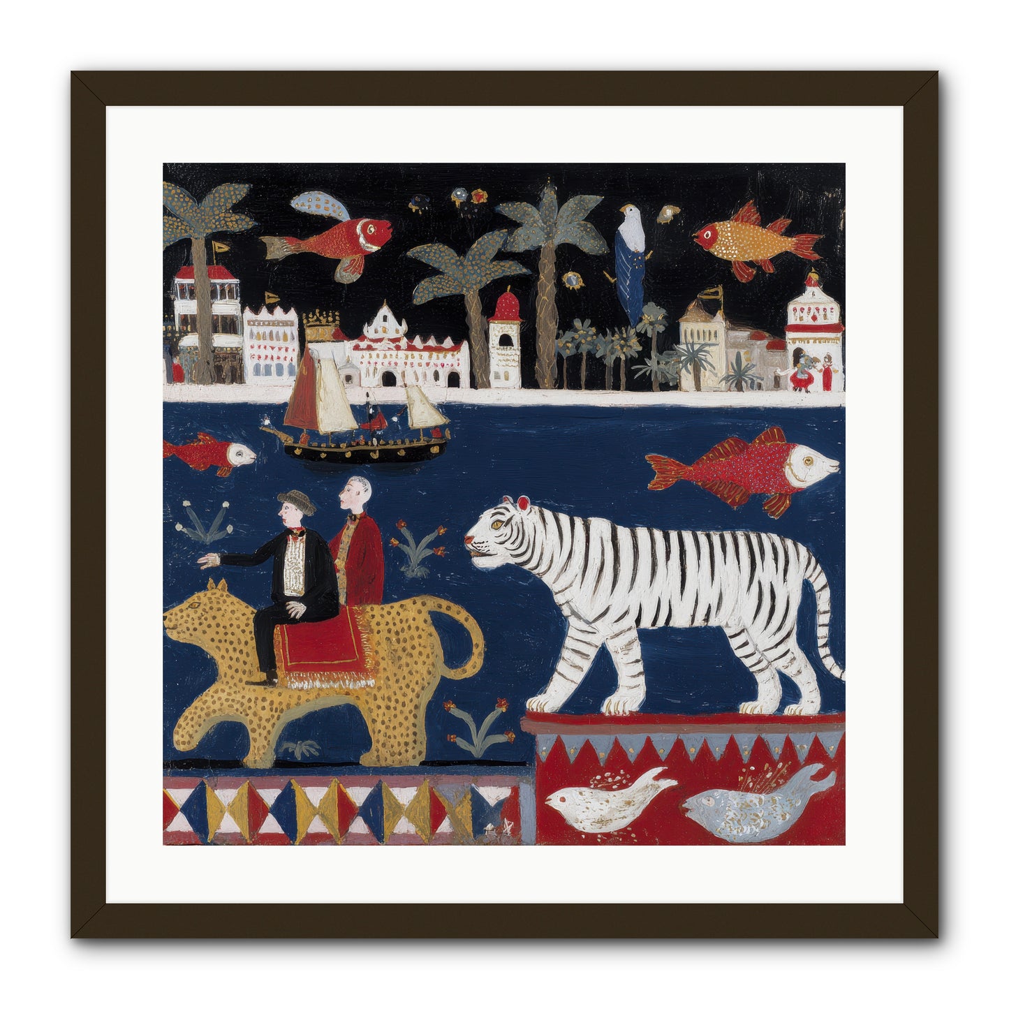 When Dreams Wore Stripes -- Framed Print - Black 24x24
