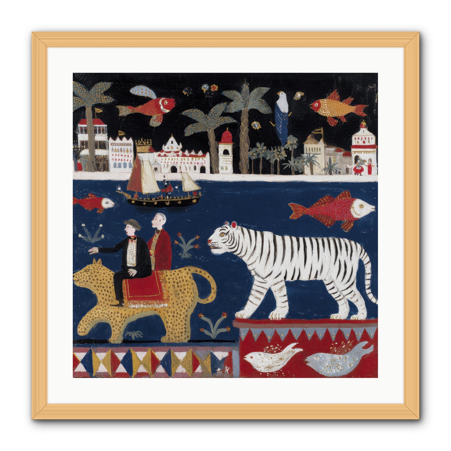 When Dreams Wore Stripes -- Framed Print - Natural 24x24