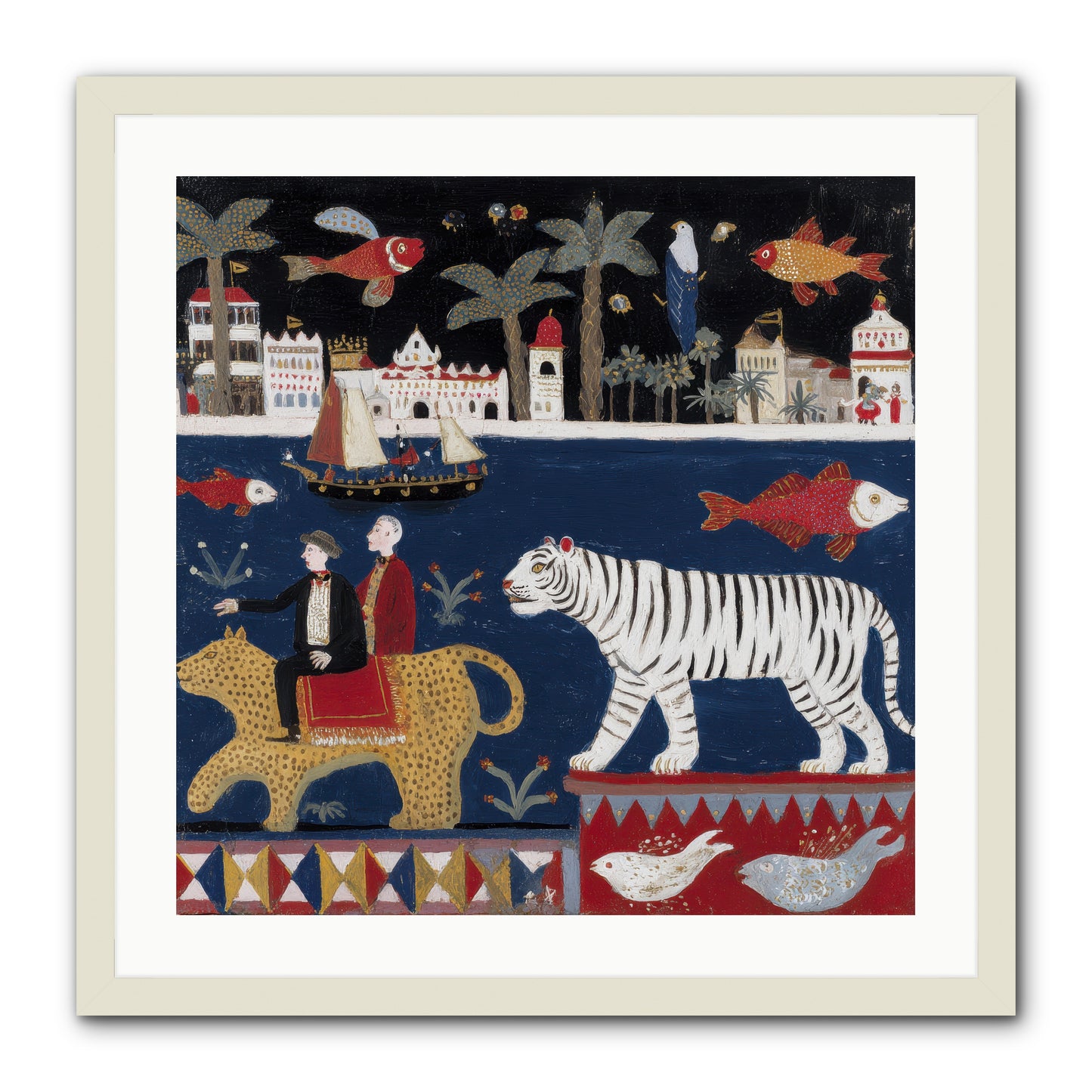 When Dreams Wore Stripes -- Framed Print - White 24x24
