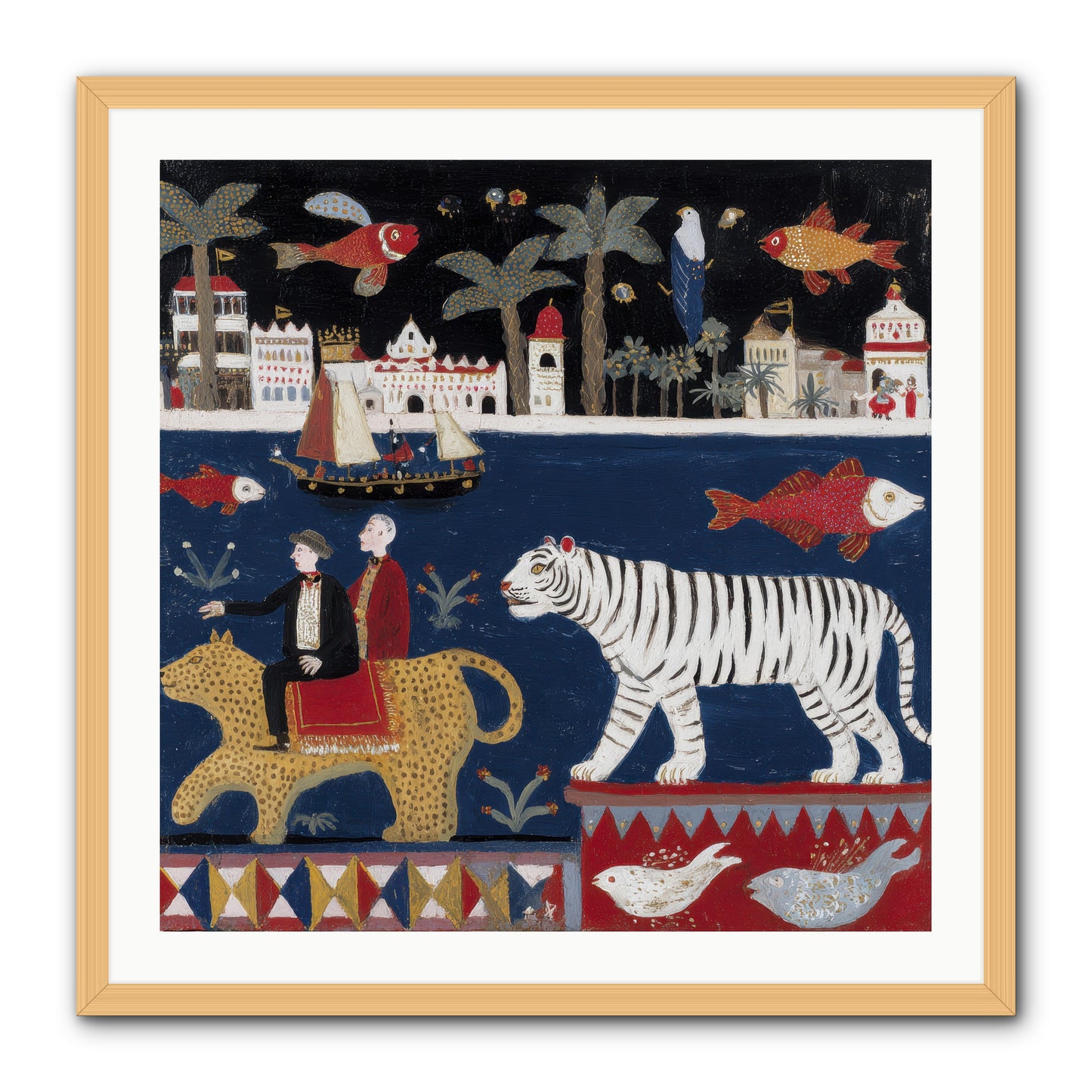 When Dreams Wore Stripes -- Framed Print - Natural 30x30