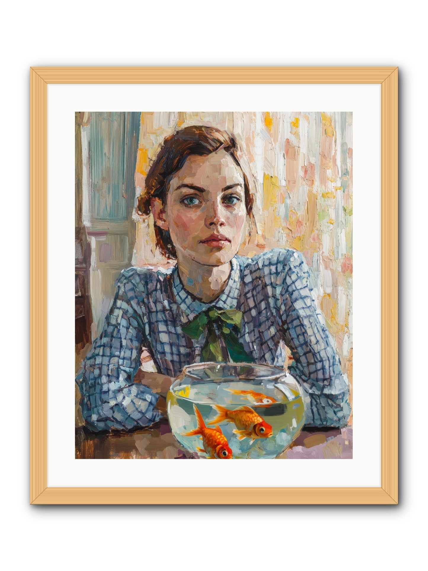 When Fish Wore Gold -- Framed Print - Natural 20x25