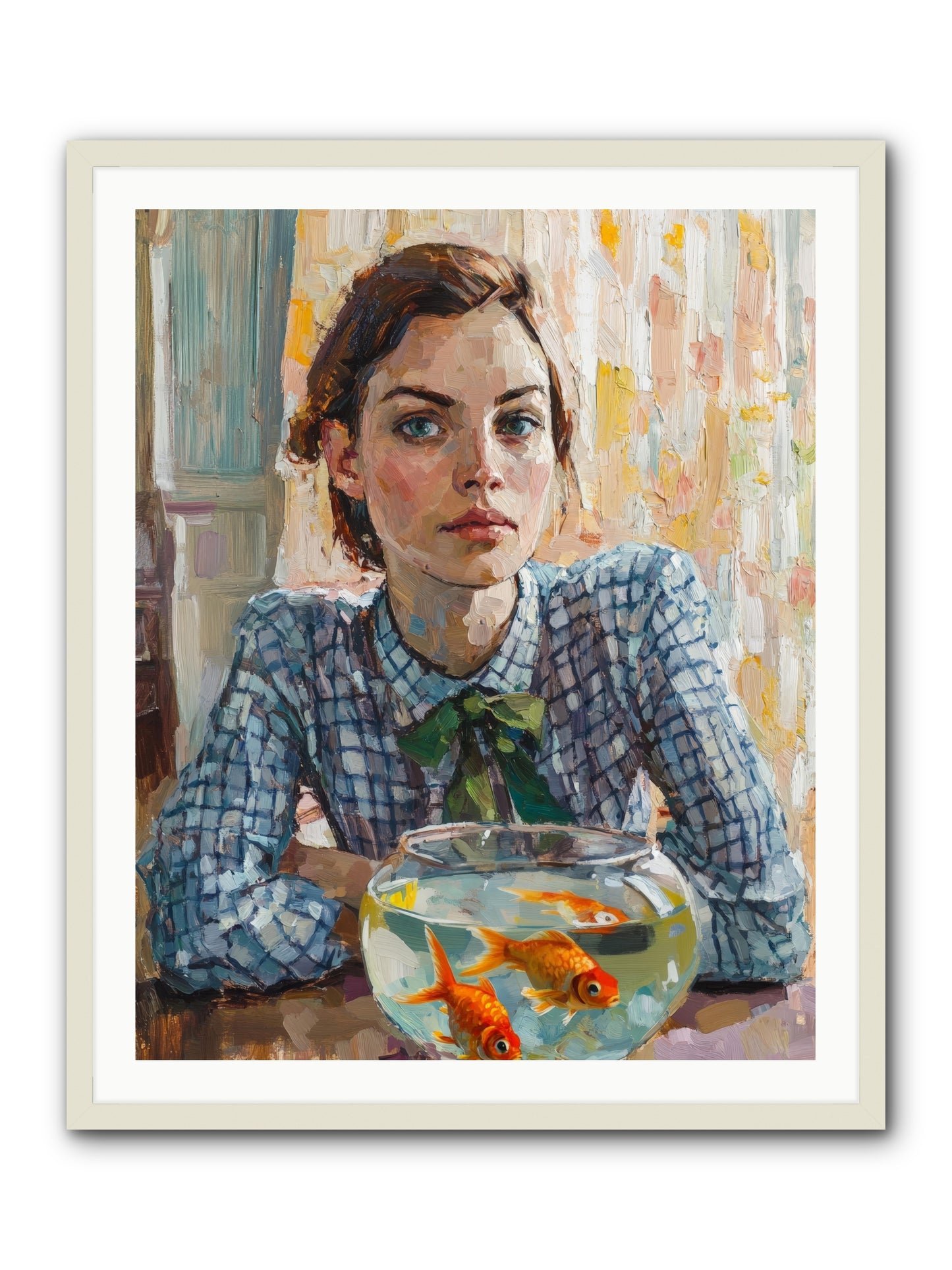When Fish Wore Gold -- Framed Print - White 32x40
