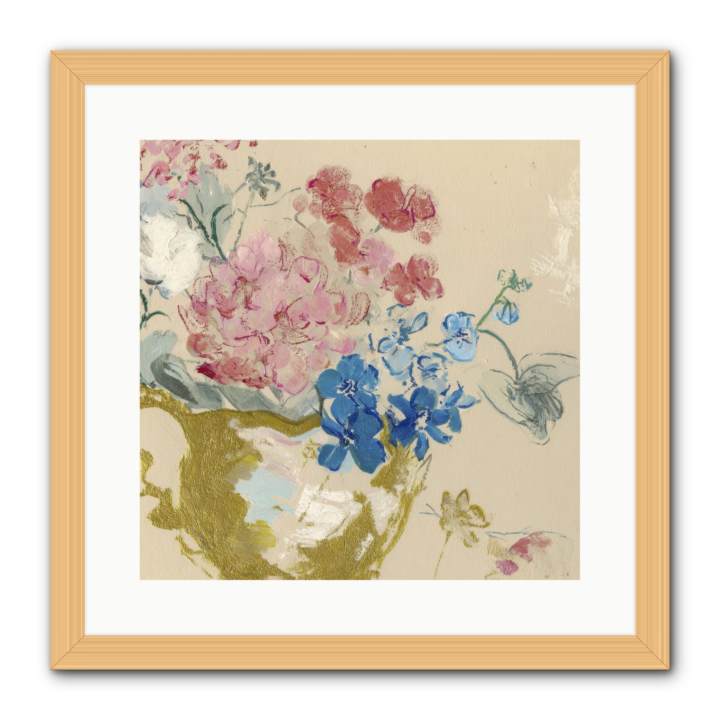 When Flora Told Her Story -- Framed Print - Natural 16x16