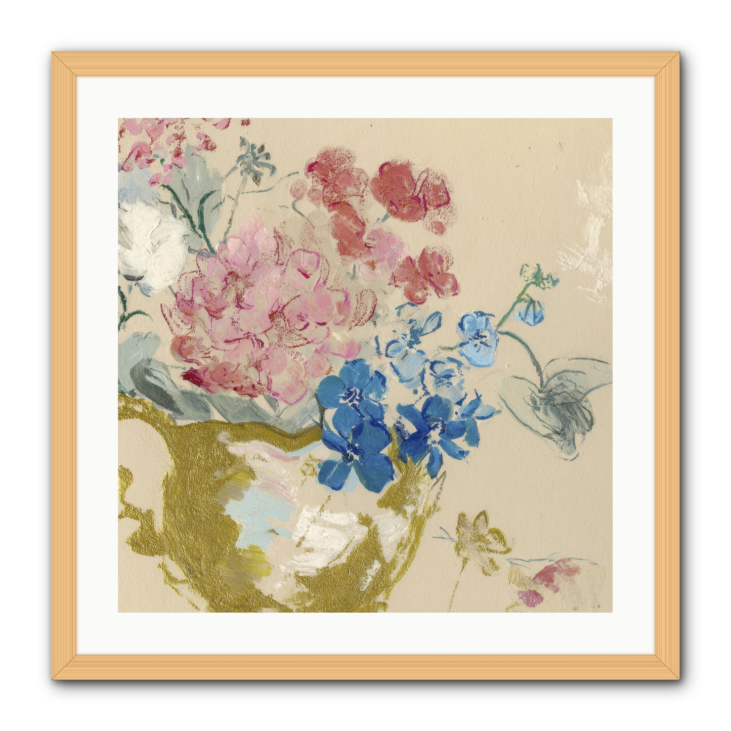 When Flora Told Her Story -- Framed Print - Natural 24x24