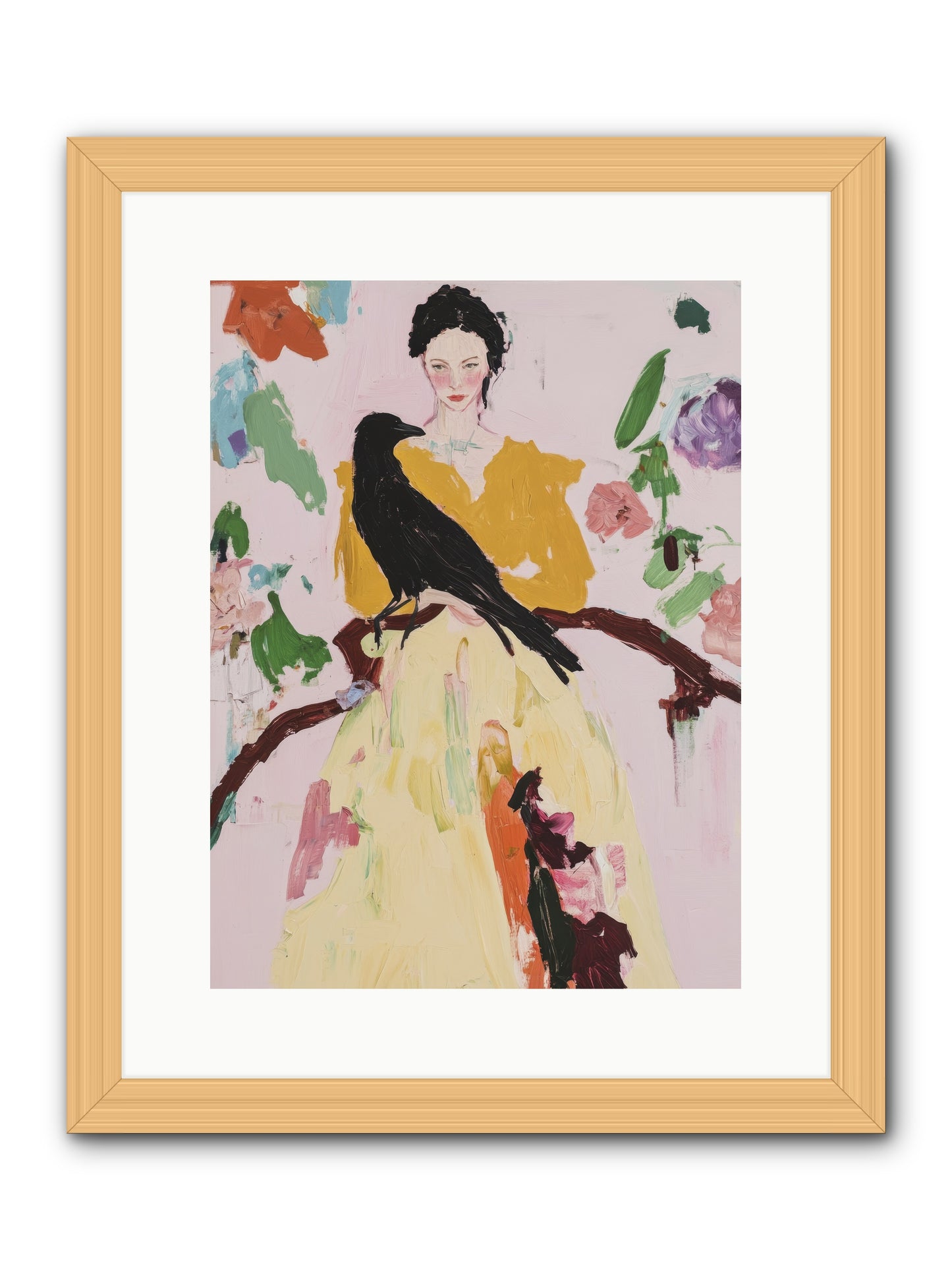 When Flowers Choose To Fly -- Framed Print - Natural 12x16