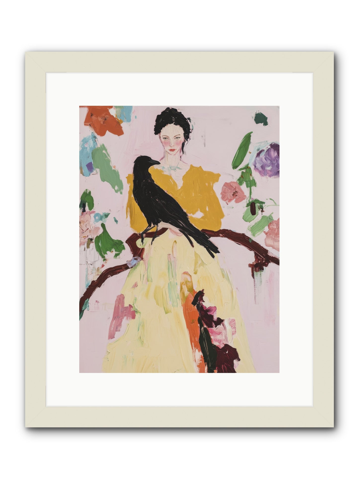 When Flowers Choose To Fly -- Framed Print - White 12x16