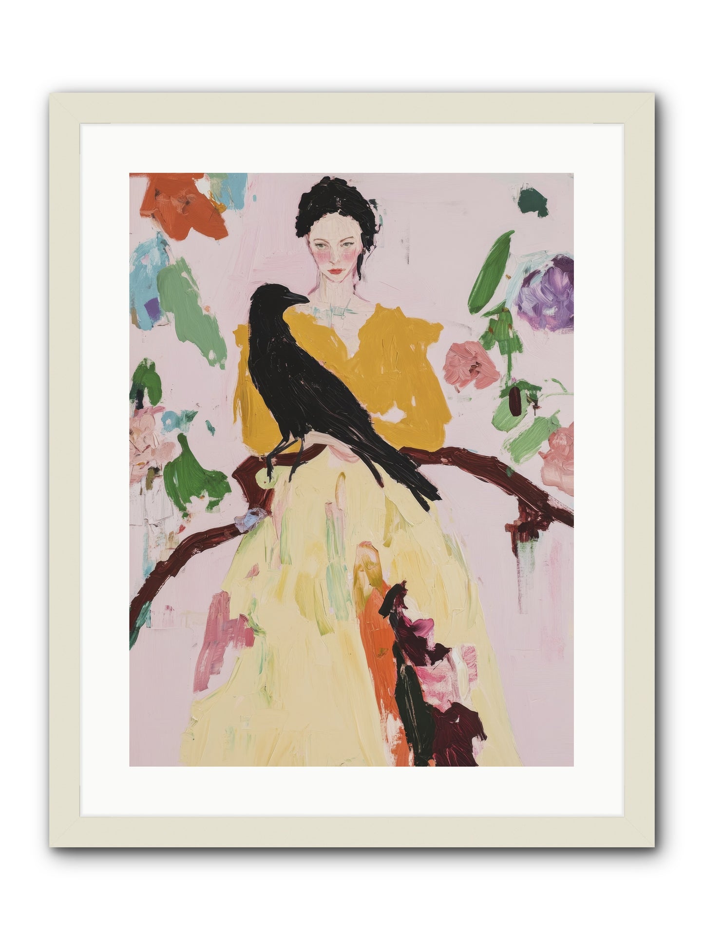 When Flowers Choose To Fly -- Framed Print - White 18x24