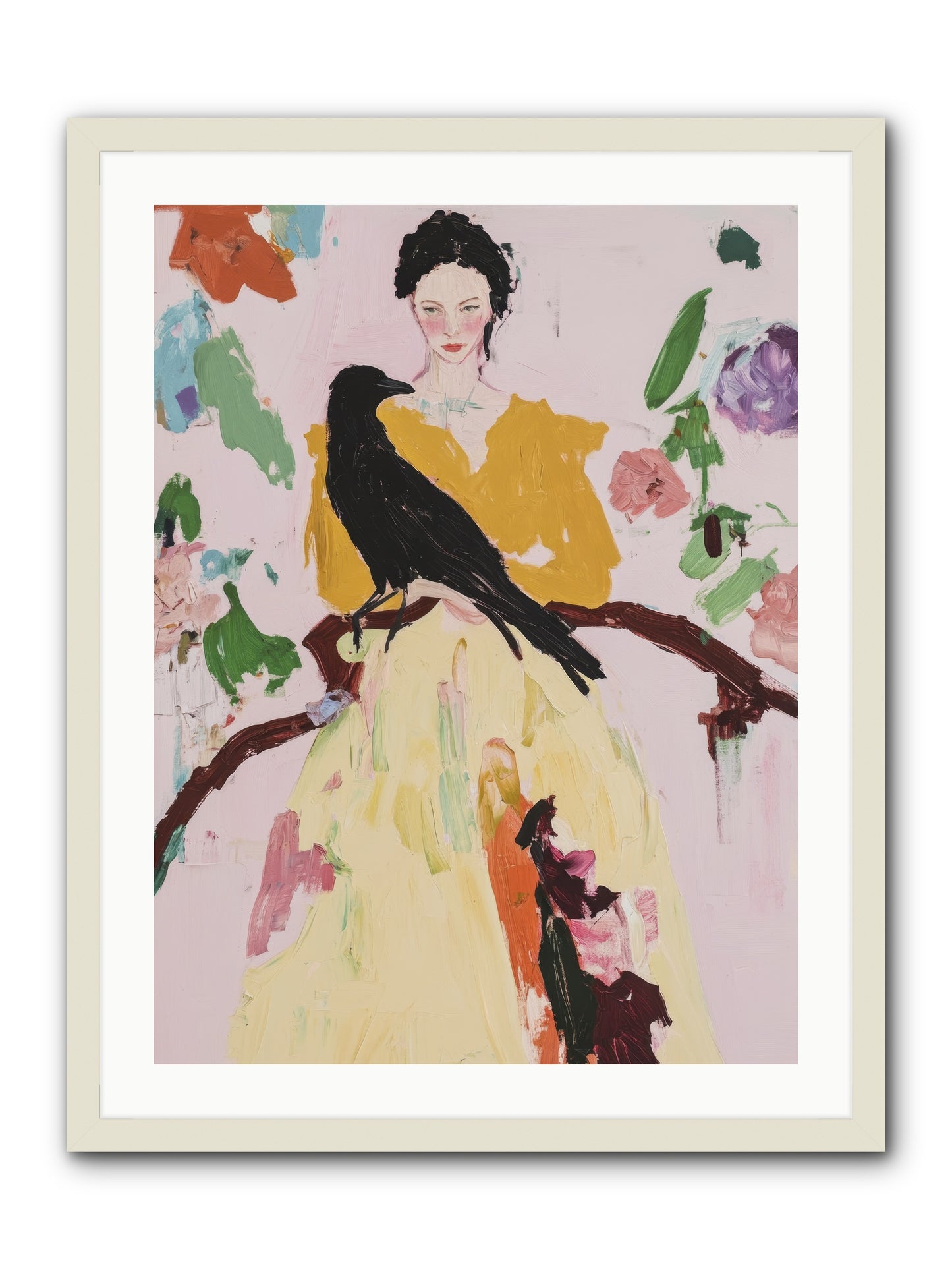 When Flowers Choose To Fly -- Framed Print - White 24x32