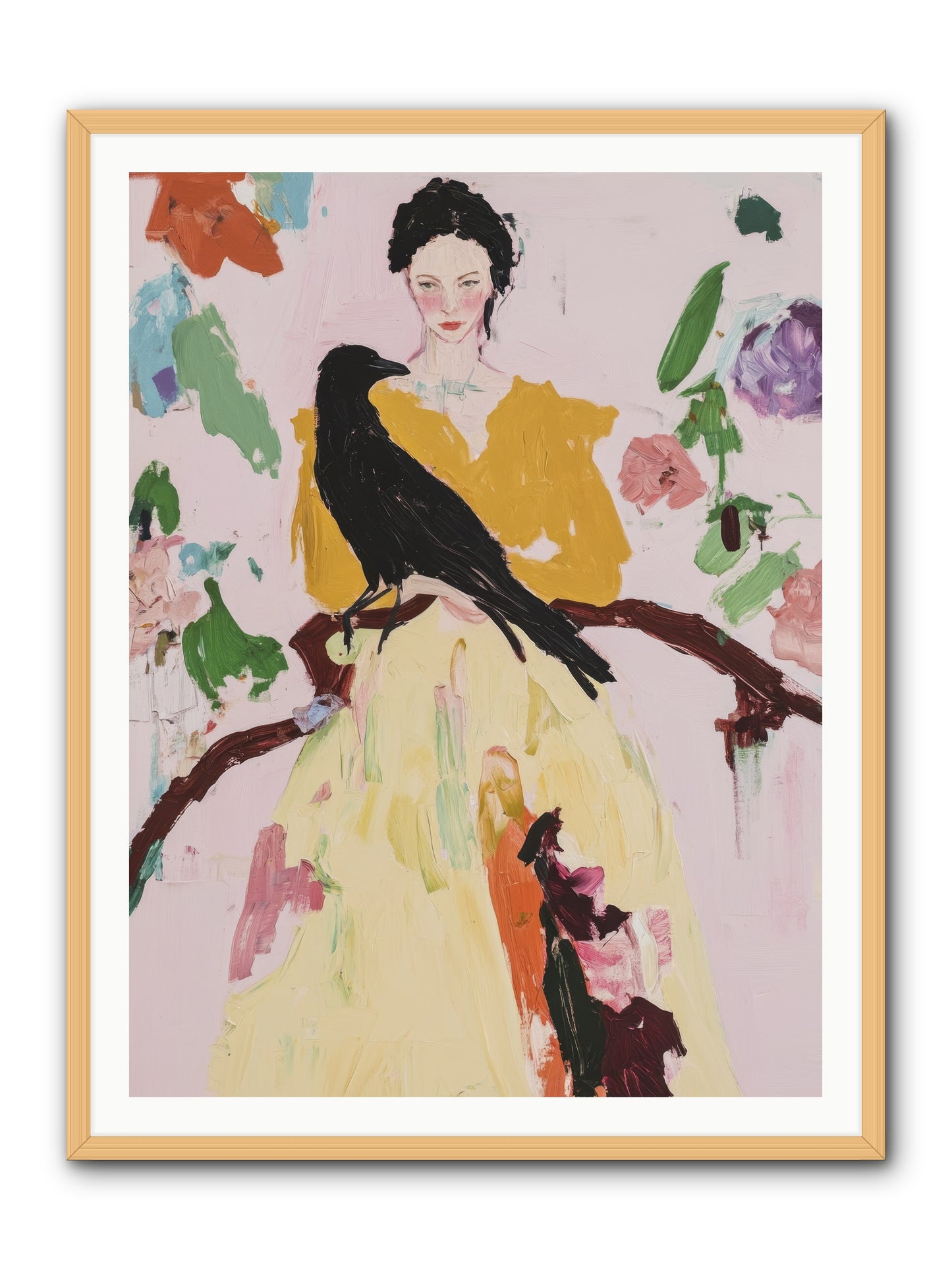 When Flowers Choose To Fly -- Framed Print - Natural 36x48