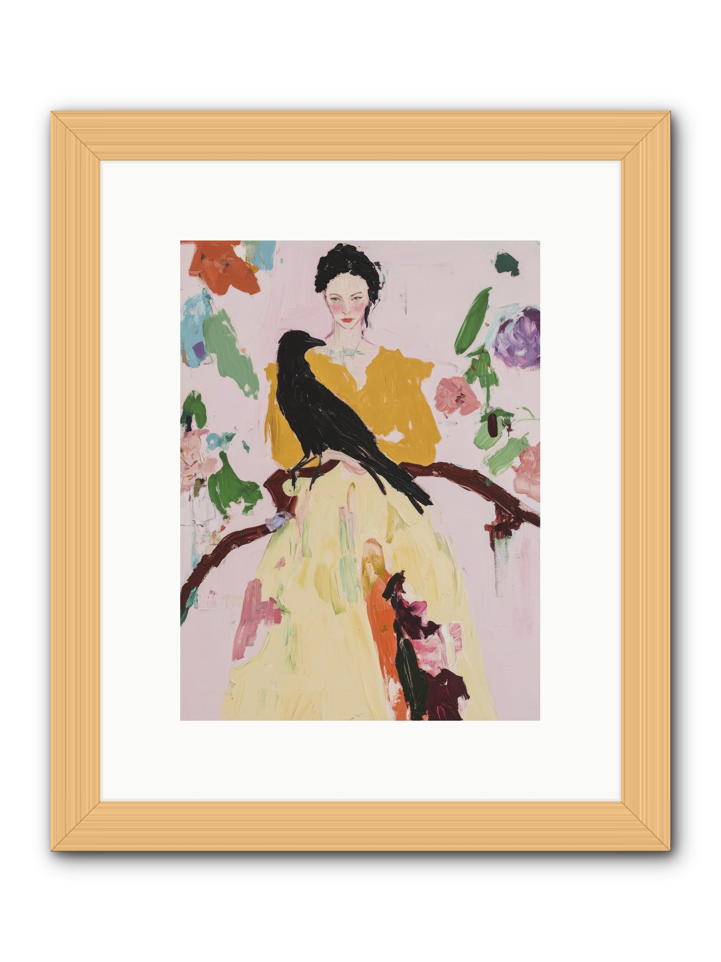 When Flowers Choose To Fly -- Framed Print - Natural 9x12
