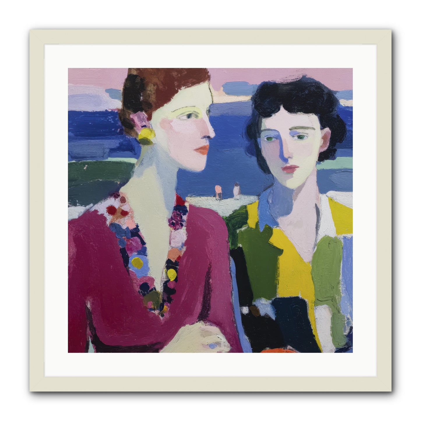 When Friendship Bloomed -- Framed Print - White 24x24