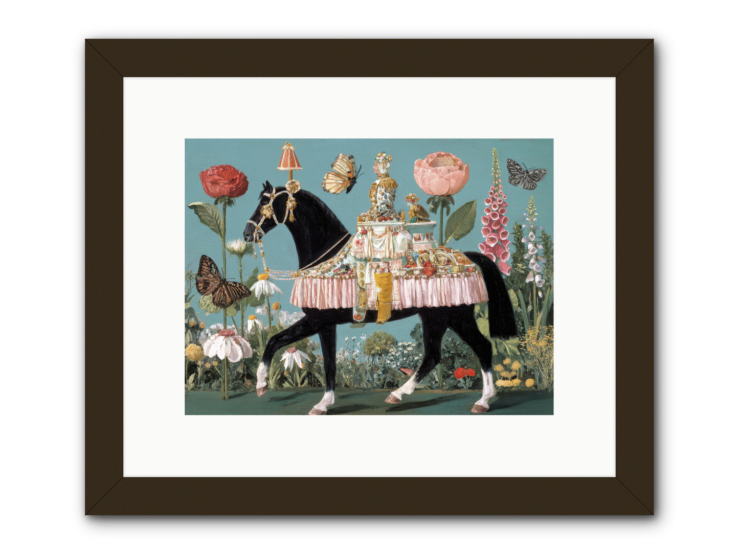 When Hearts Touch Silver -- Framed Print - Black 12x9