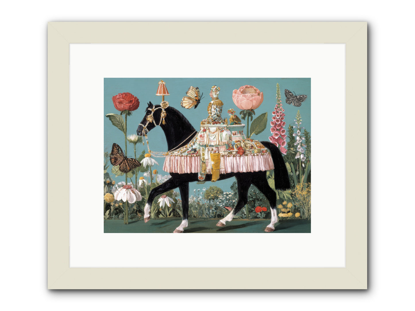 When Hearts Touch Silver -- Framed Print - White 12x9