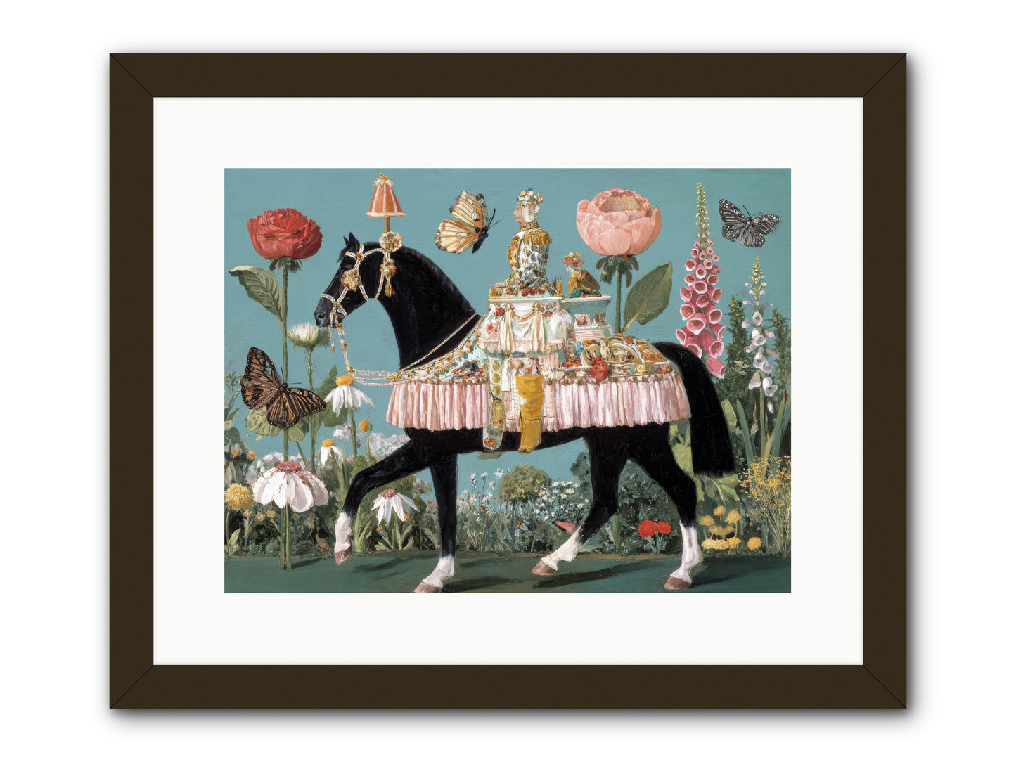 When Hearts Touch Silver -- Framed Print - Black 16x12