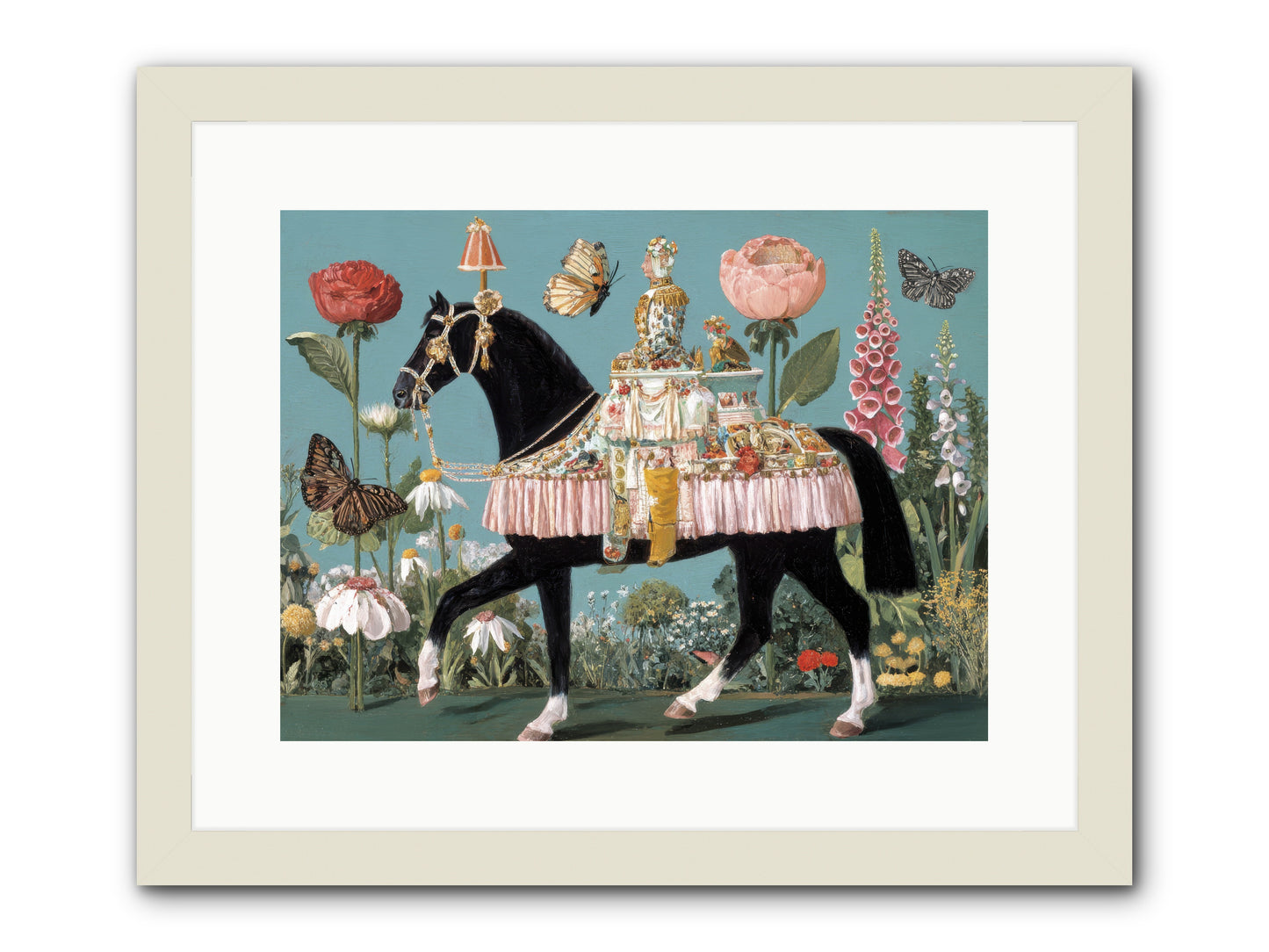 When Hearts Touch Silver -- Framed Print - White 16x12