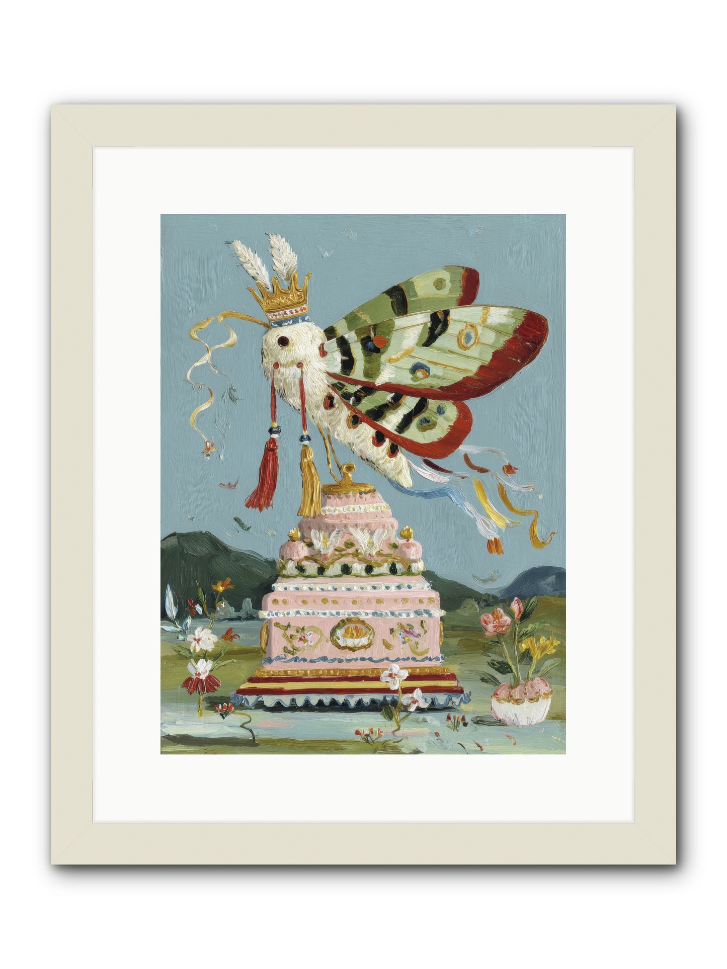 When Joy Came to Visit -- Framed Print - White 12x16