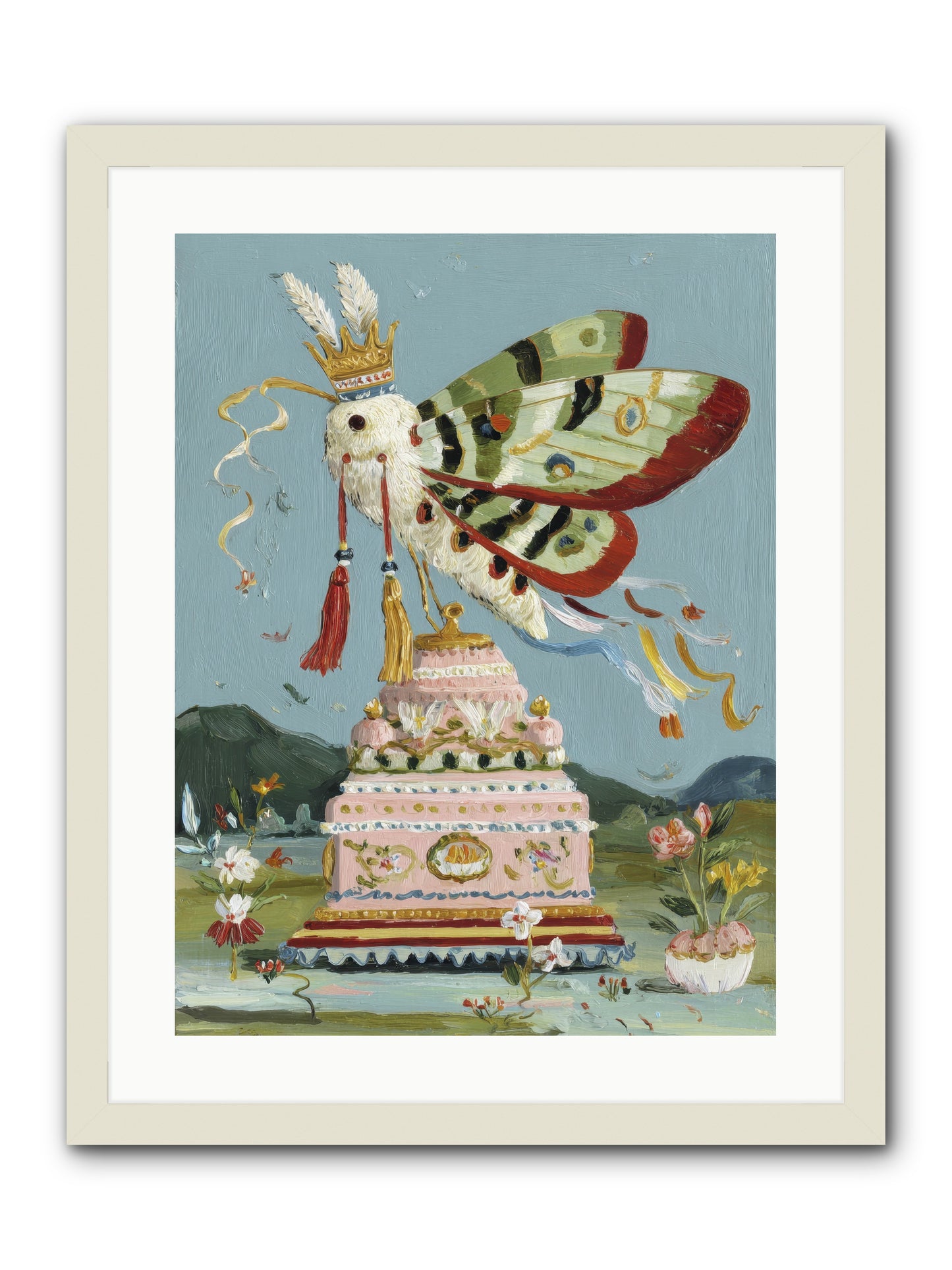 When Joy Came to Visit -- Framed Print - White 18x24