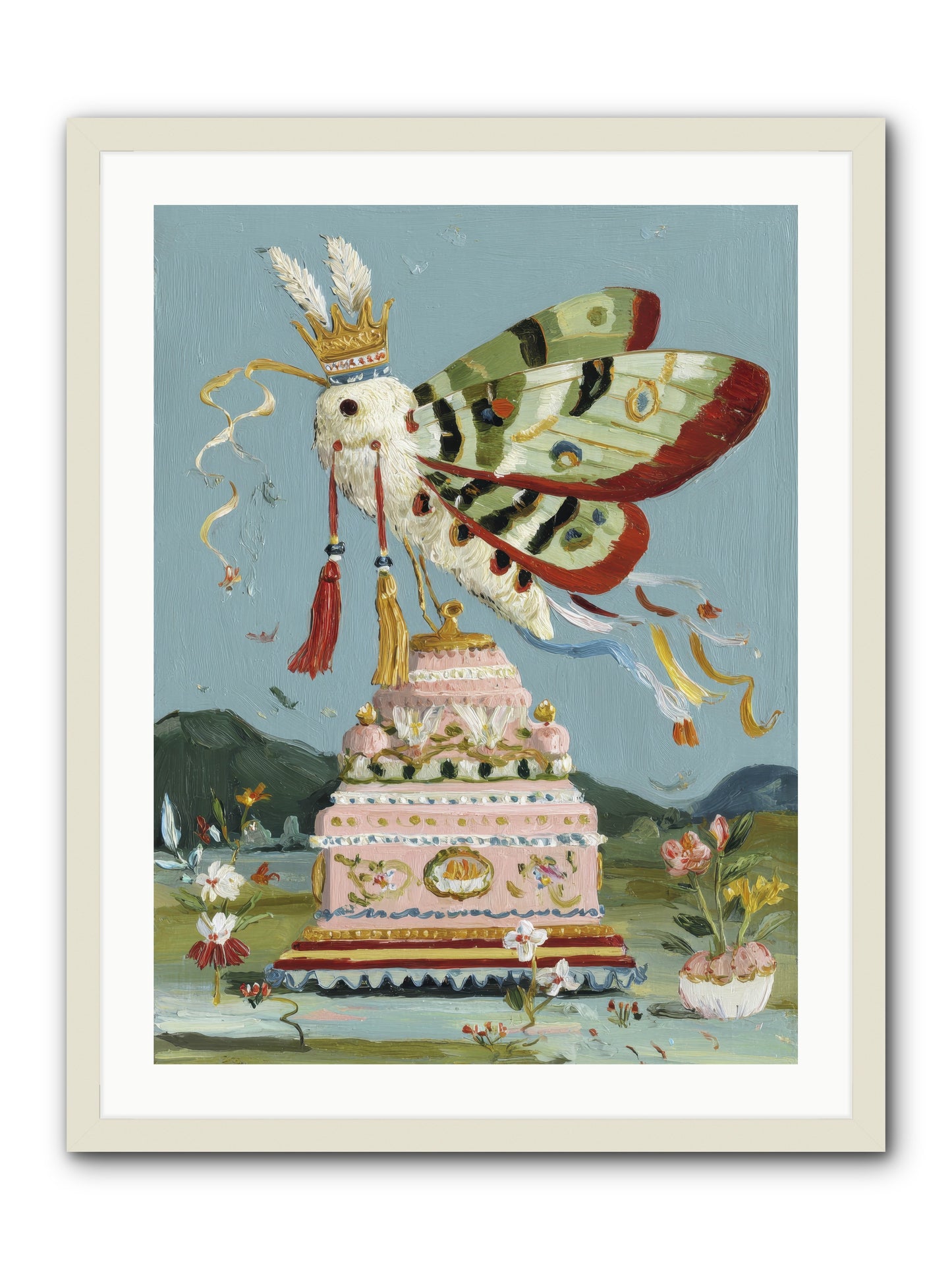 When Joy Came to Visit -- Framed Print - White 24x32