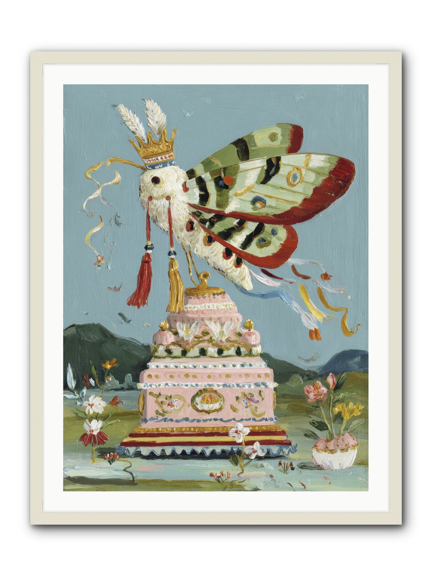 When Joy Came to Visit -- Framed Print - White 30x40