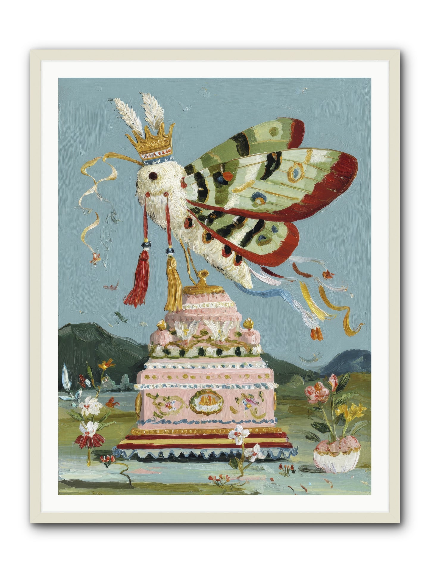When Joy Came to Visit -- Framed Print - White 36x48